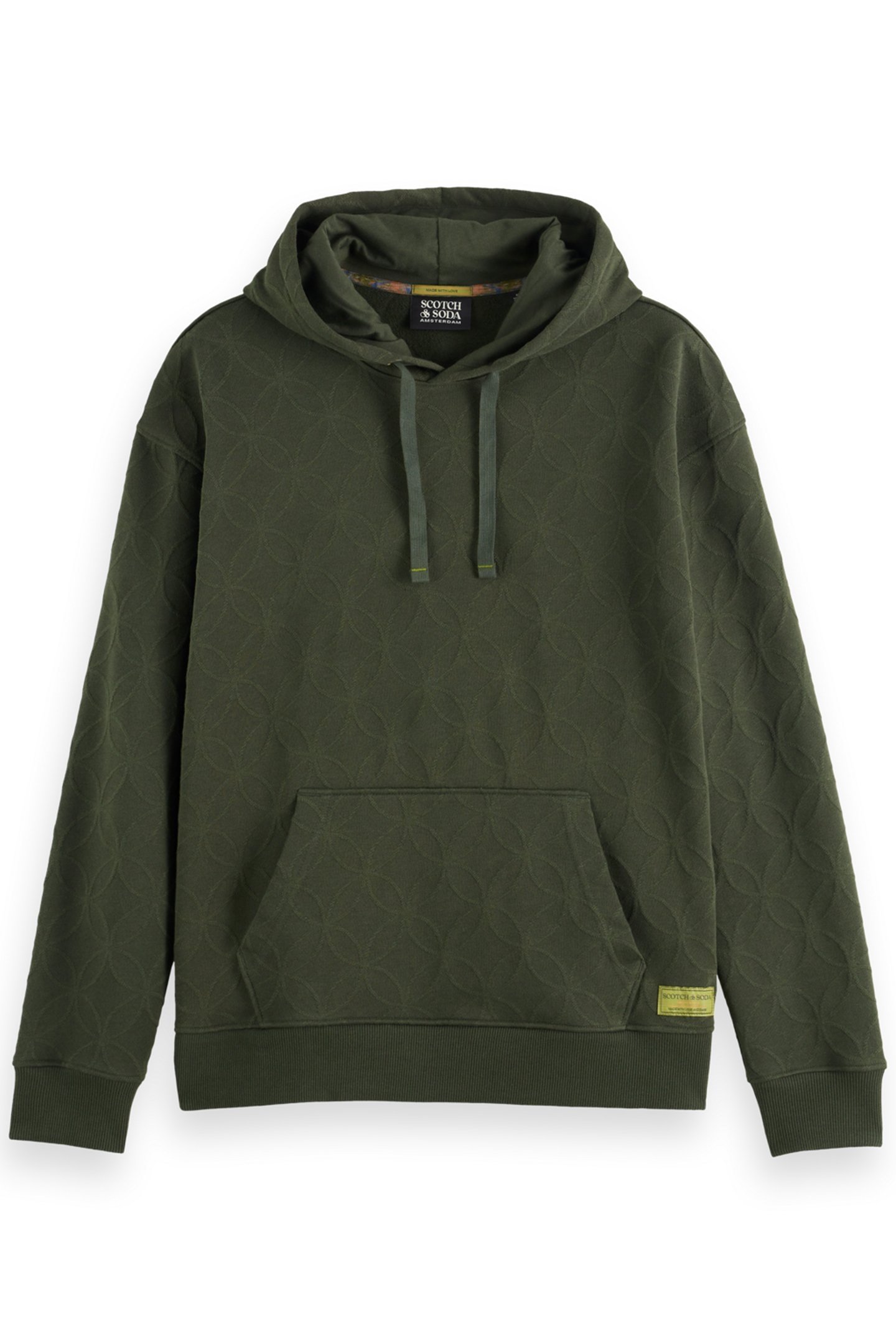 JACQUARD TERRY HOODIE HERITAGE GREEN 1