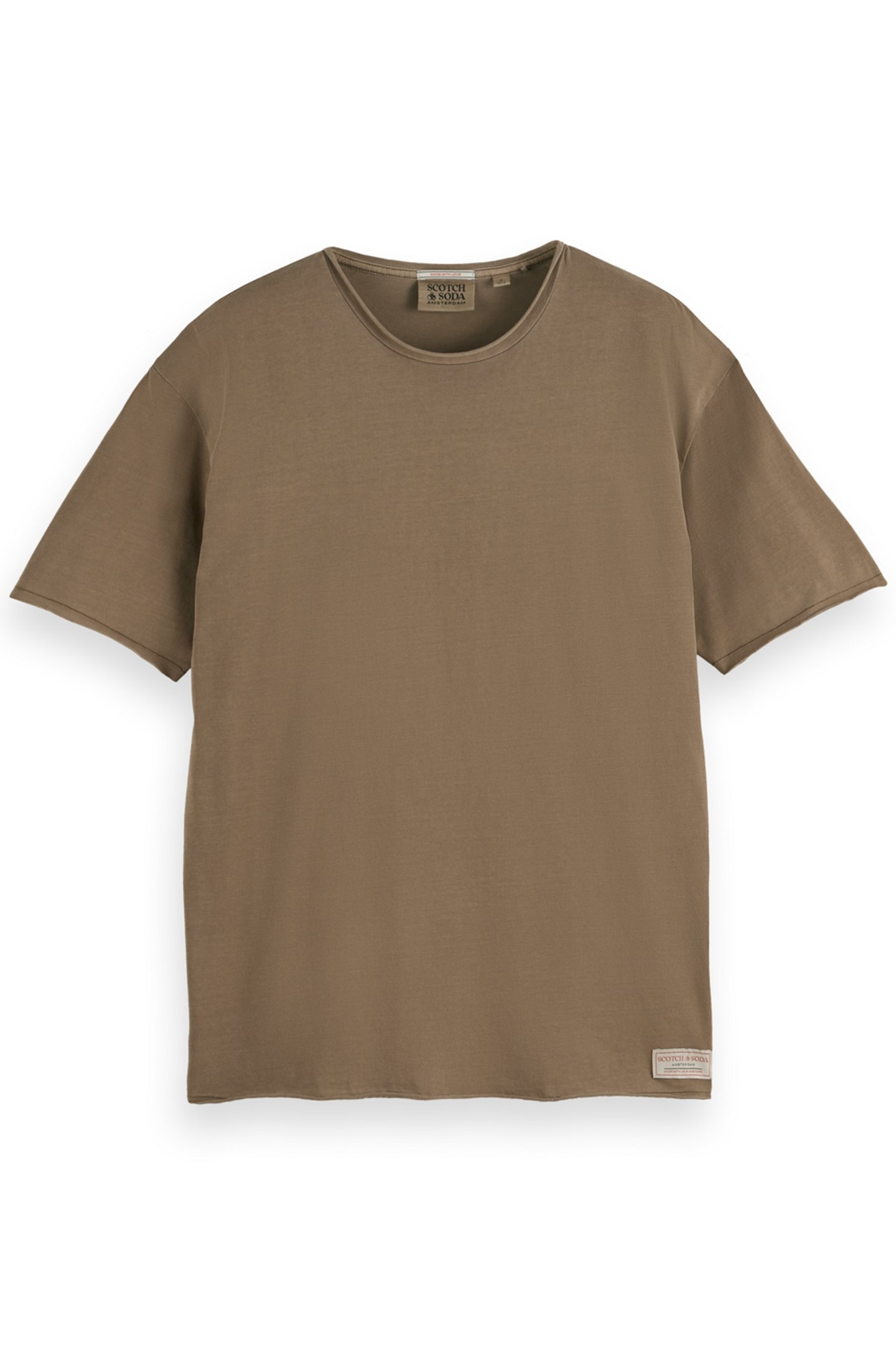 RELAXED FIT RAW EDGE T-SHIRT CAPPUCHINO 4