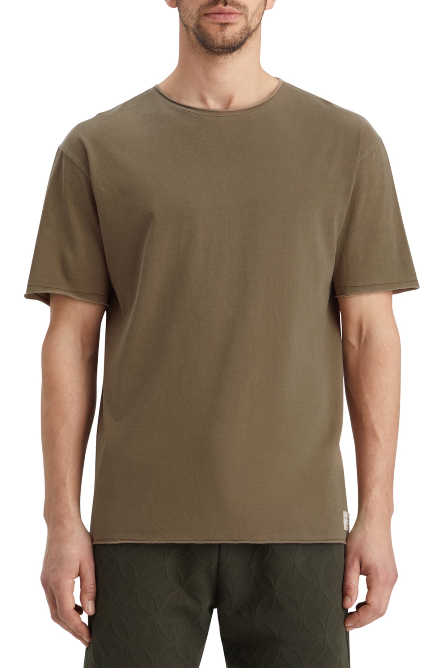 RELAXED FIT RAW EDGE T-SHIRT CAPPUCHINO 1
