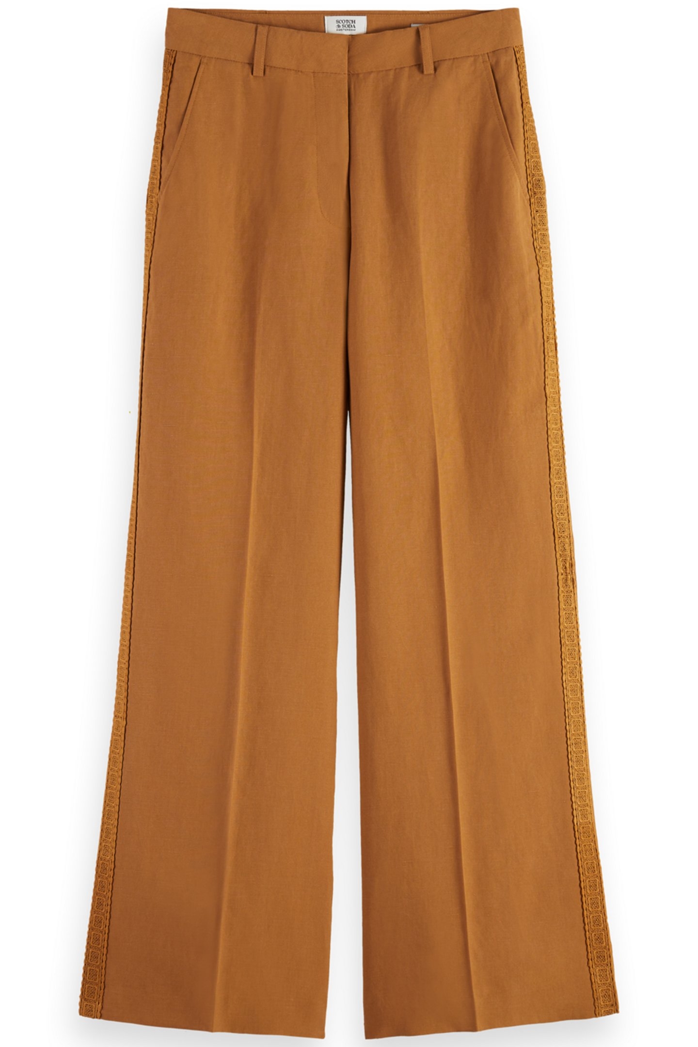 HANA PANT WITH CROCHET DETAIL TOBACCO 1