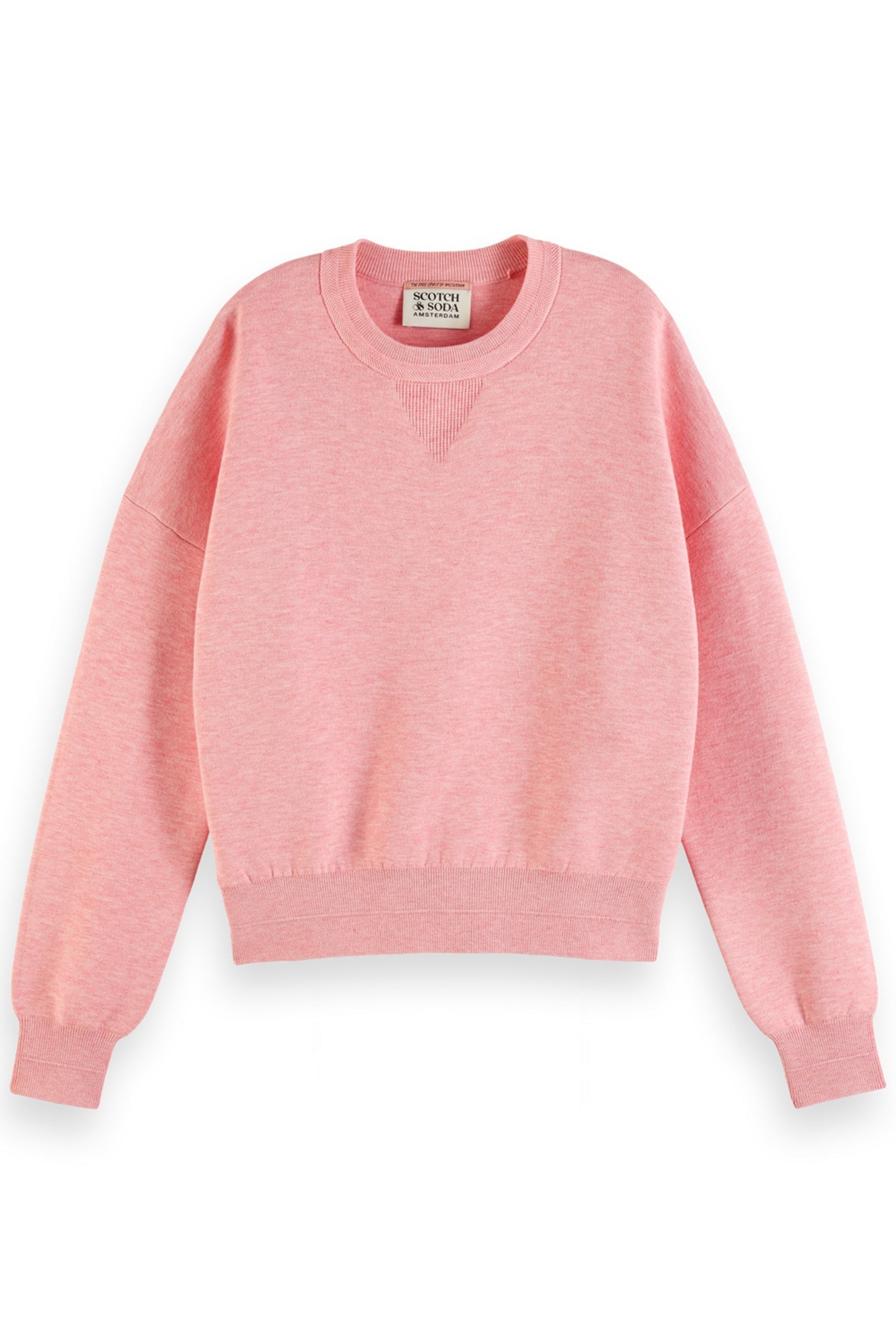 COMPACT KNITTED RELAXED PULLOVER CLAY PINK MELANGE 4