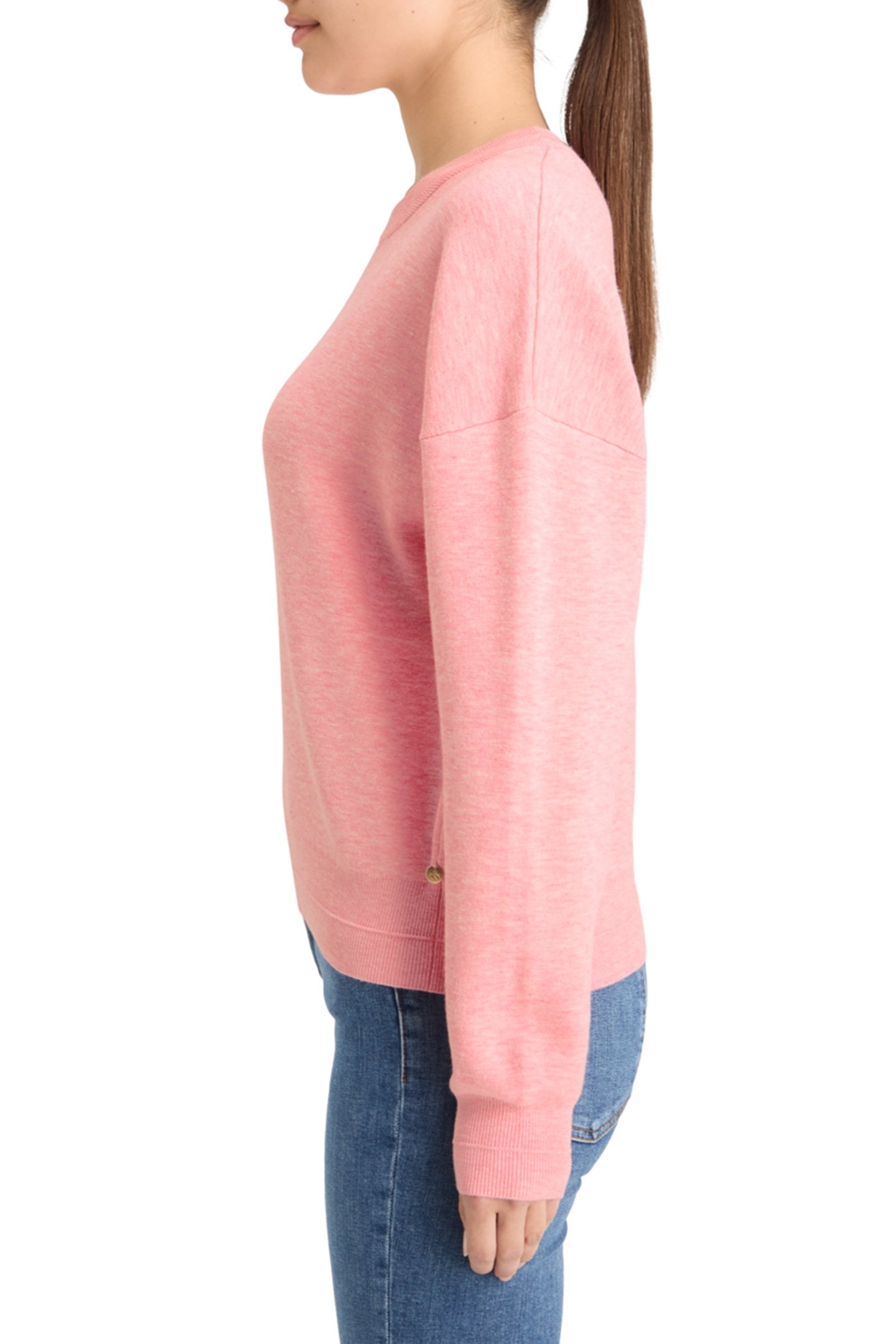 COMPACT KNITTED RELAXED PULLOVER CLAY PINK MELANGE 6