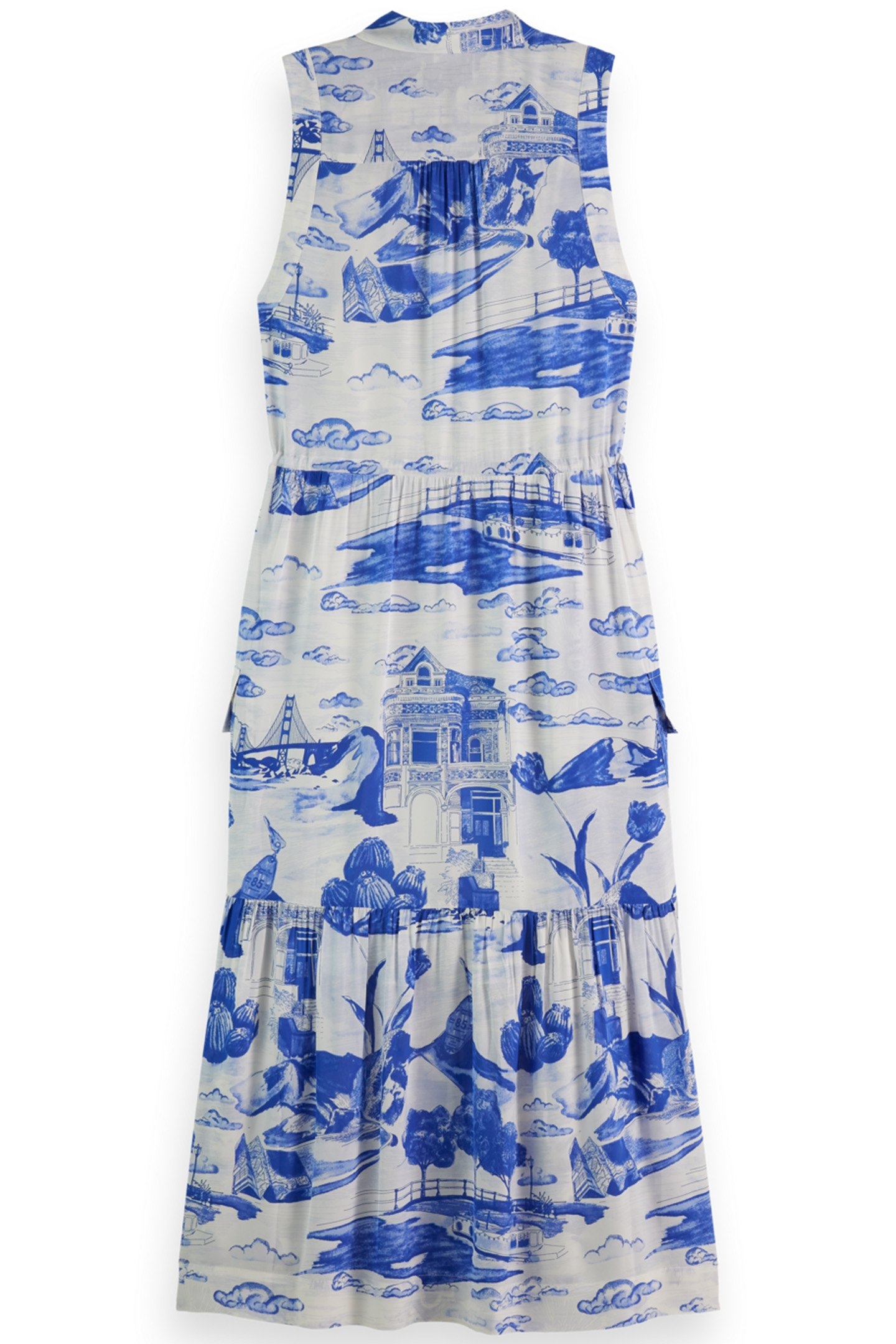 MAXI FLUID UTILITY DRESS JOURNEY OF THE FREE MIND BLUE 2