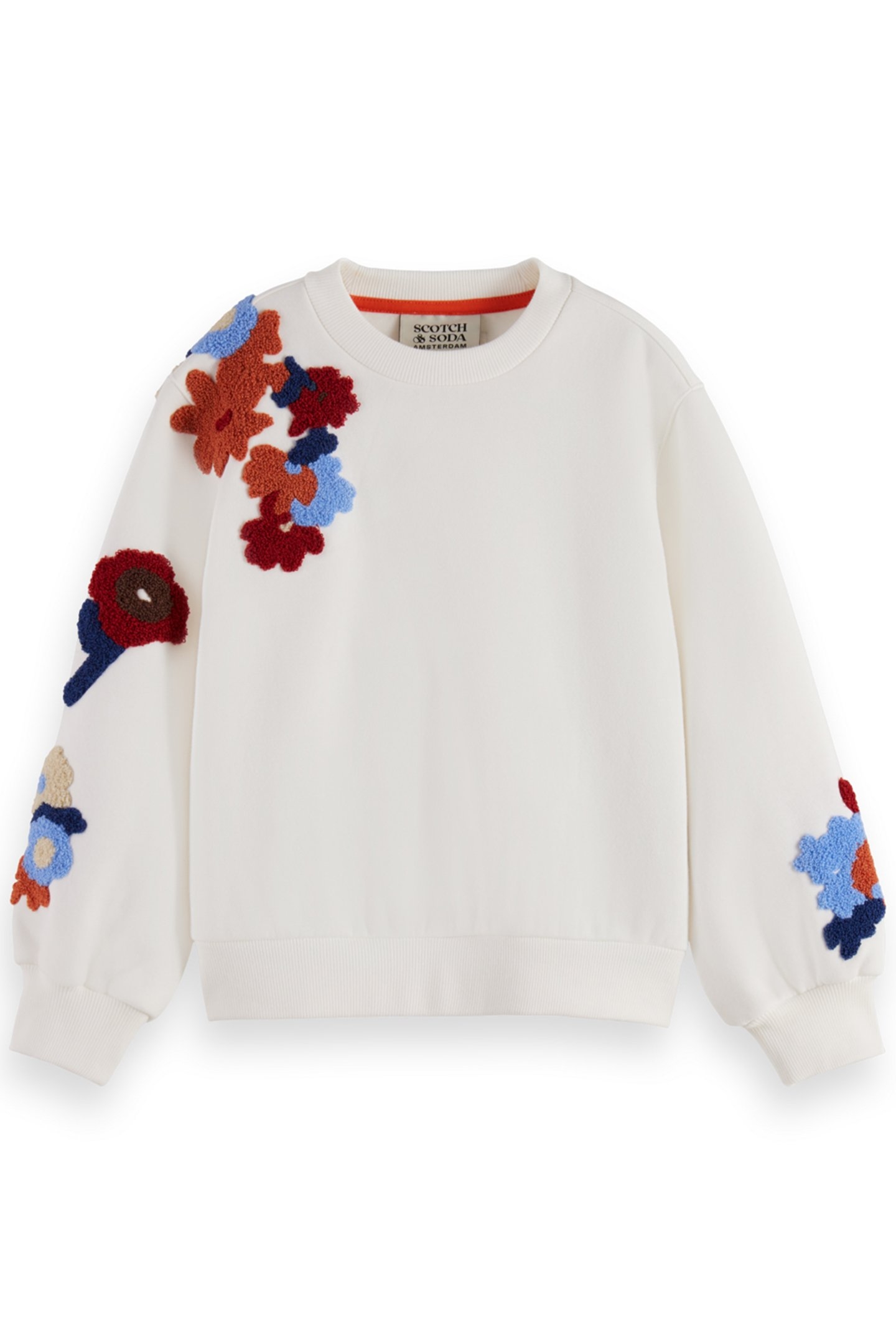 GIRL RELAXED-FIT EMBROIDERED CREWNECK OFF WHITE 1