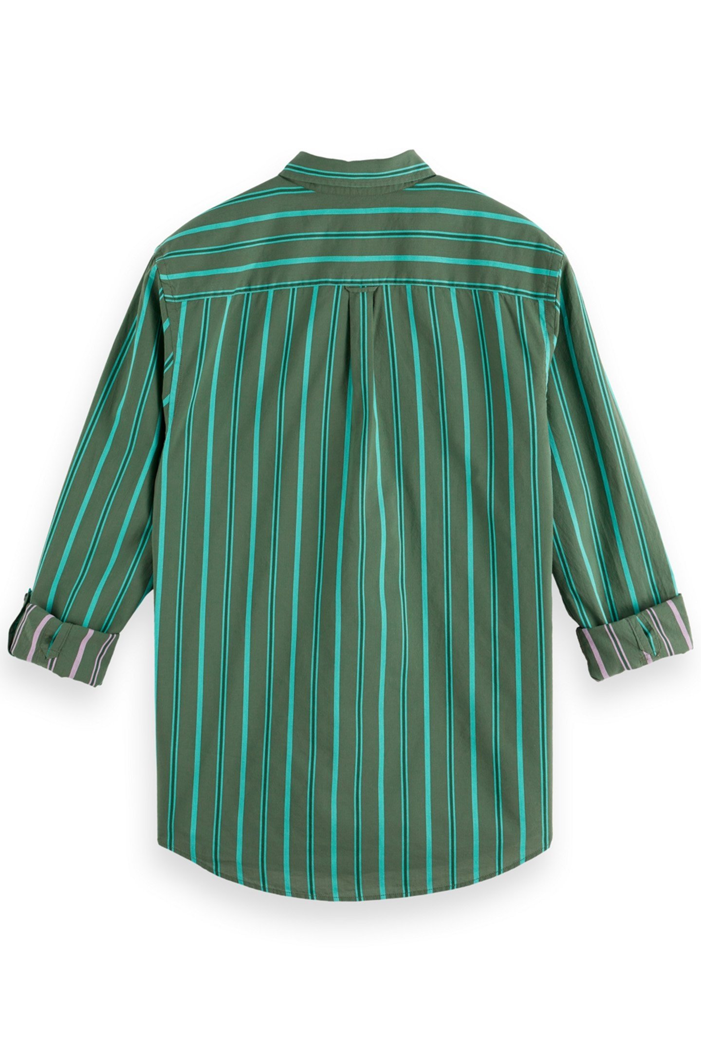 REGULAR FIT YARN DYE STRIPE SHIRT GREEN STRIPE 2