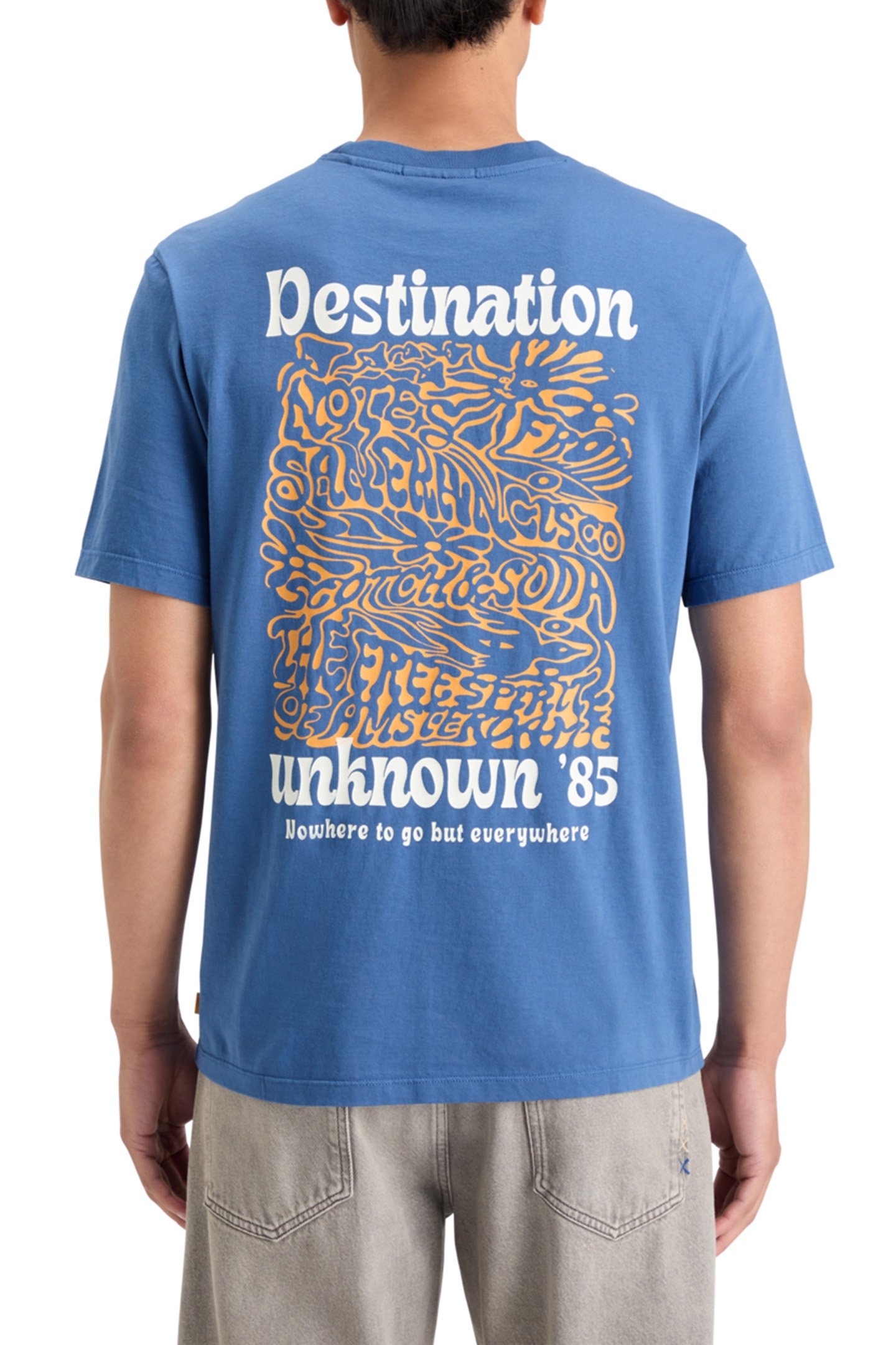 REGULAR FIT FRONT BACK ARTWORK T-SHIRT SMART BLUE 2