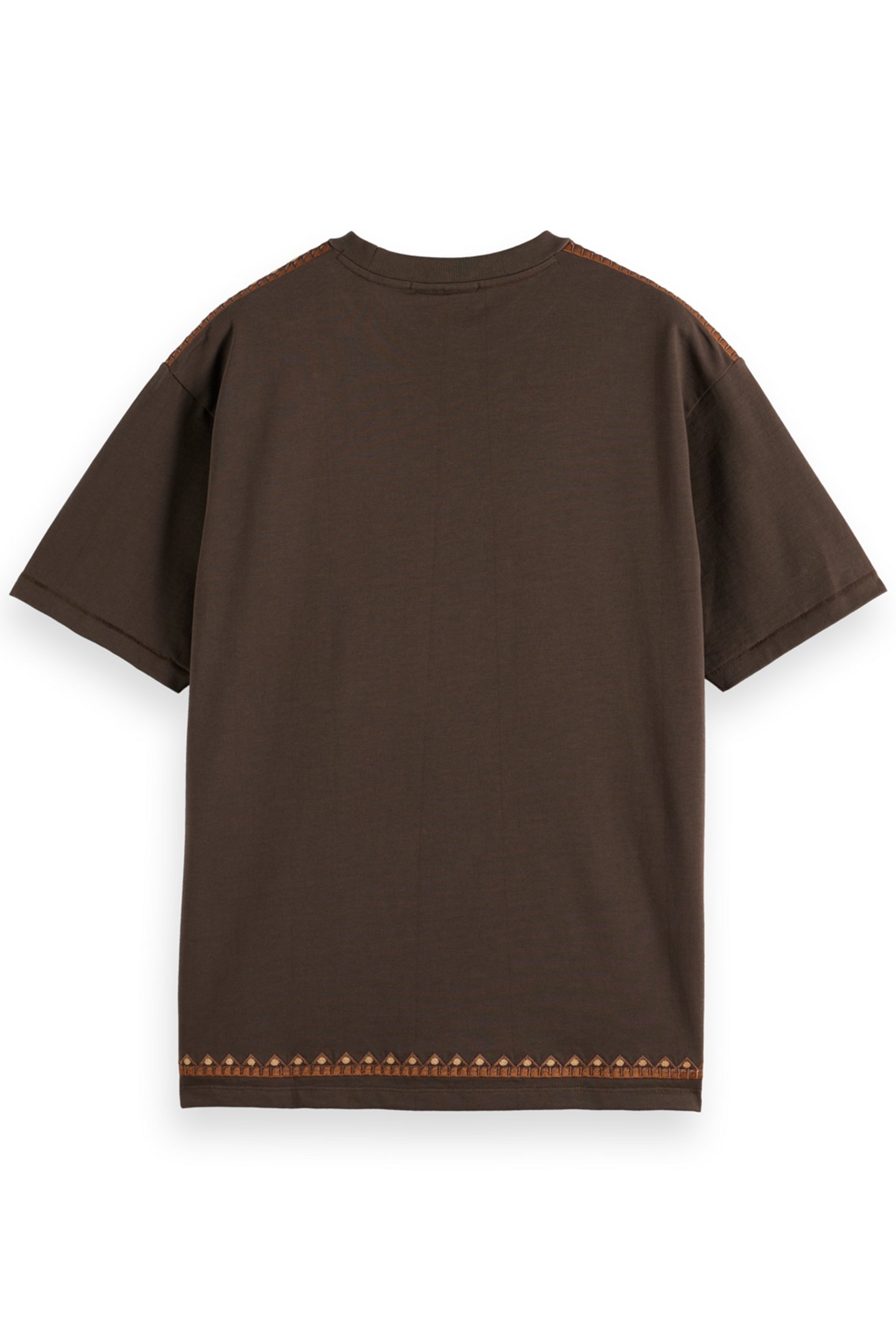 RELAXED FIT EMBROIDERY T-SHIRT COFFEE 5
