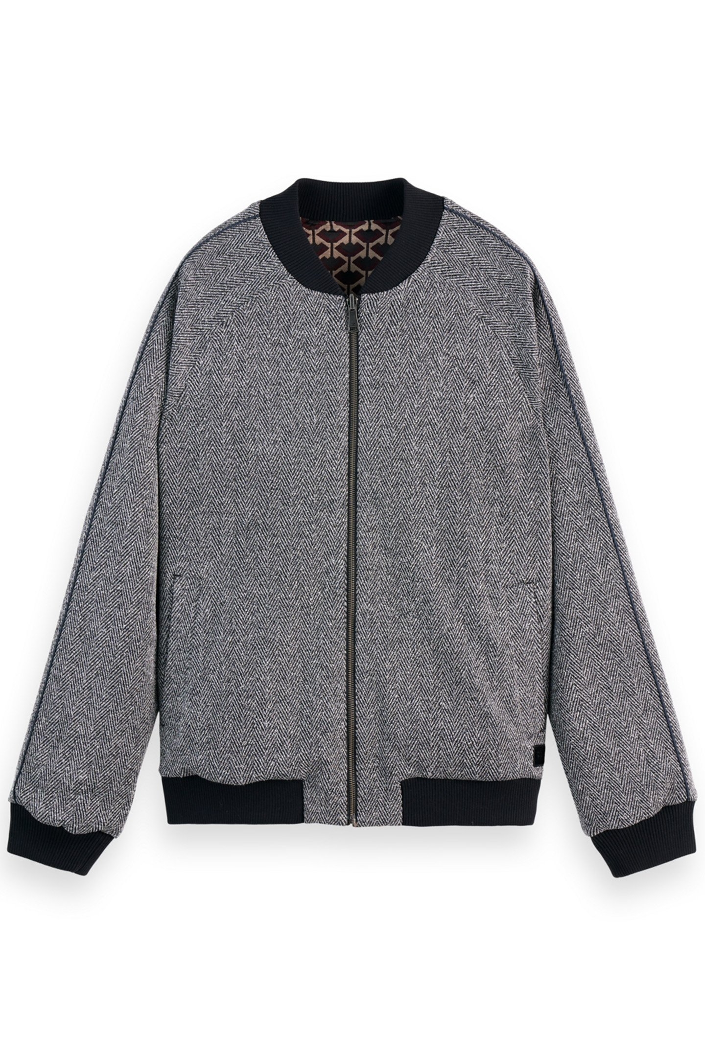 REVERSIBLE JACQUARD BOMBER JACKET GEO TULIP 3