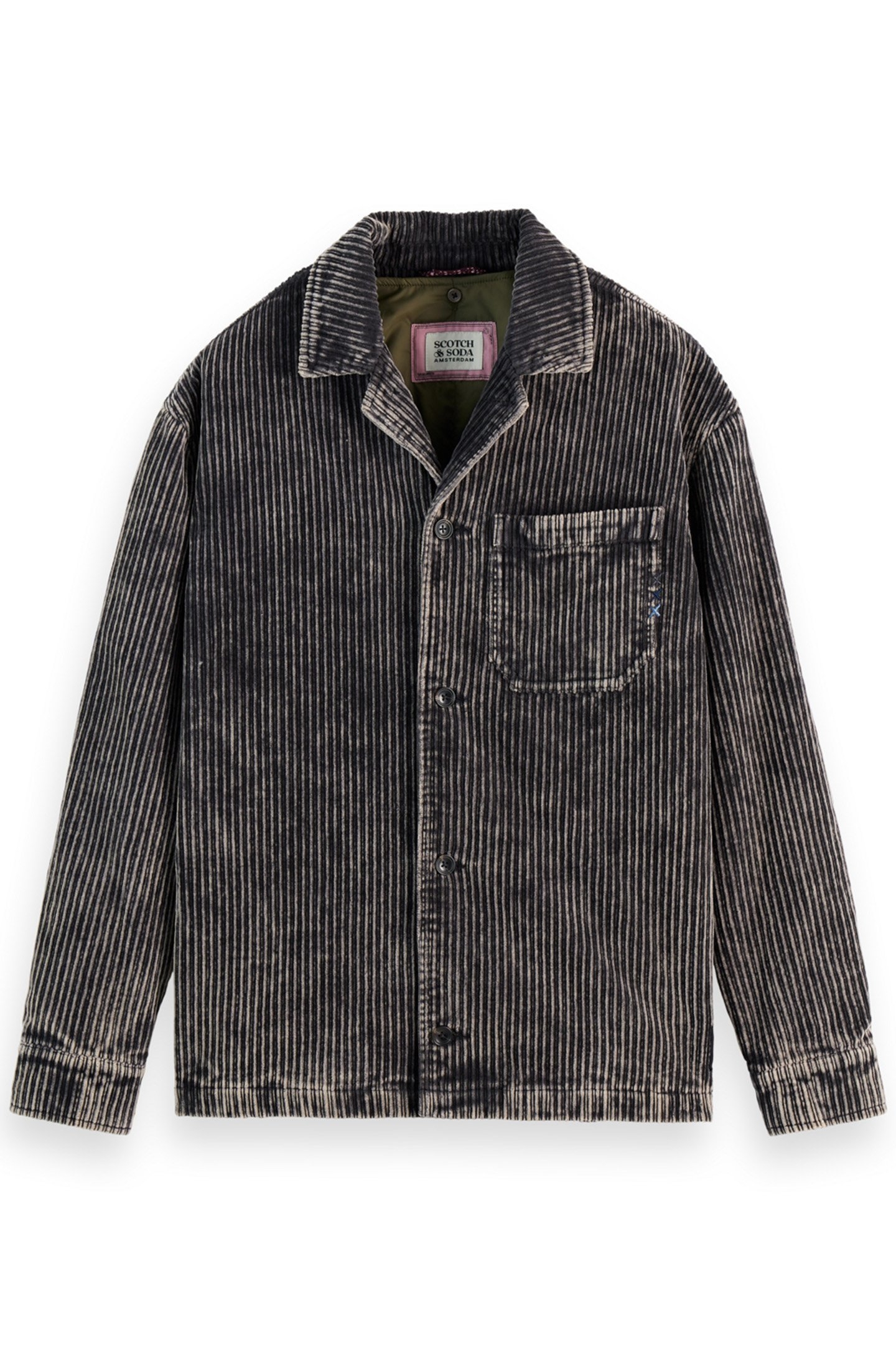 WASHED CORDUROY JACKET WITH DETACHABLE INNER GILET BLACK 4