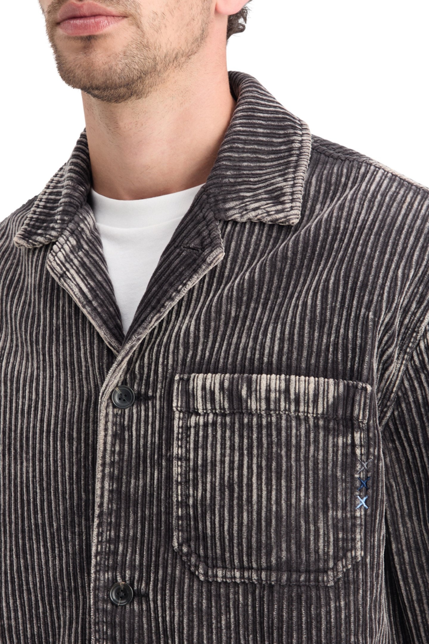 WASHED CORDUROY JACKET WITH DETACHABLE INNER GILET BLACK 8