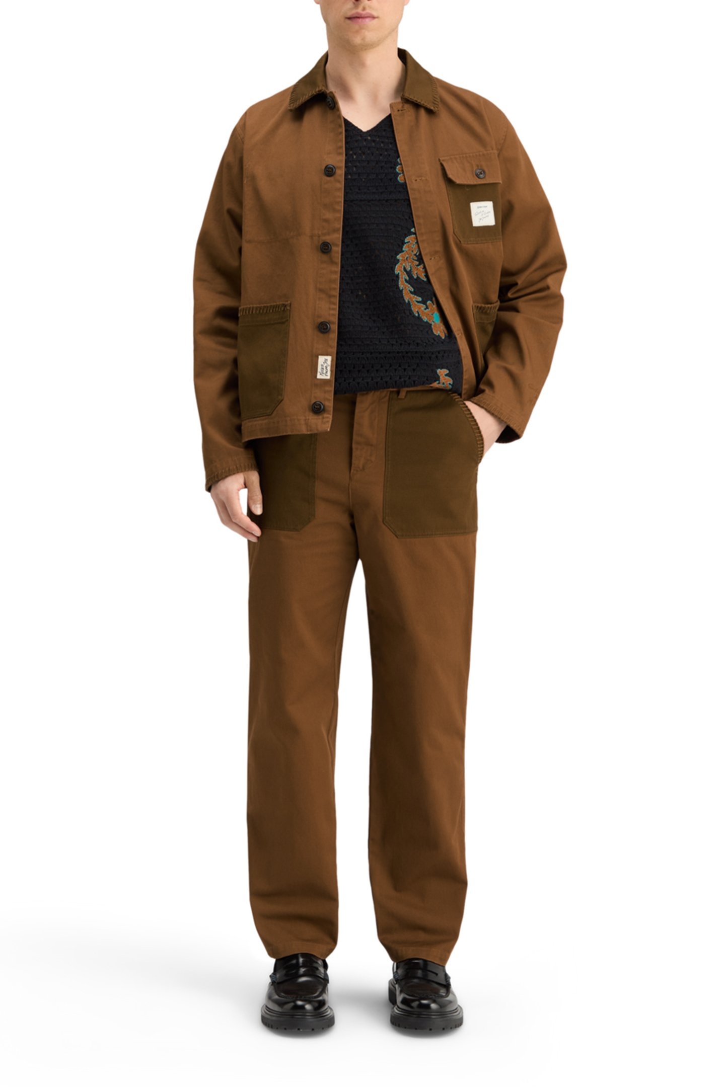 JOE JONAS X SCOTCH SODA STRAIGHT FIT TWILL CHINO BISON 5