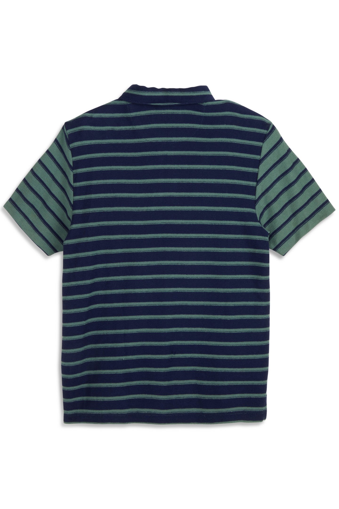 TEXTURED STRIPE BLOCKED SS POLO KHAKI GREEN 2