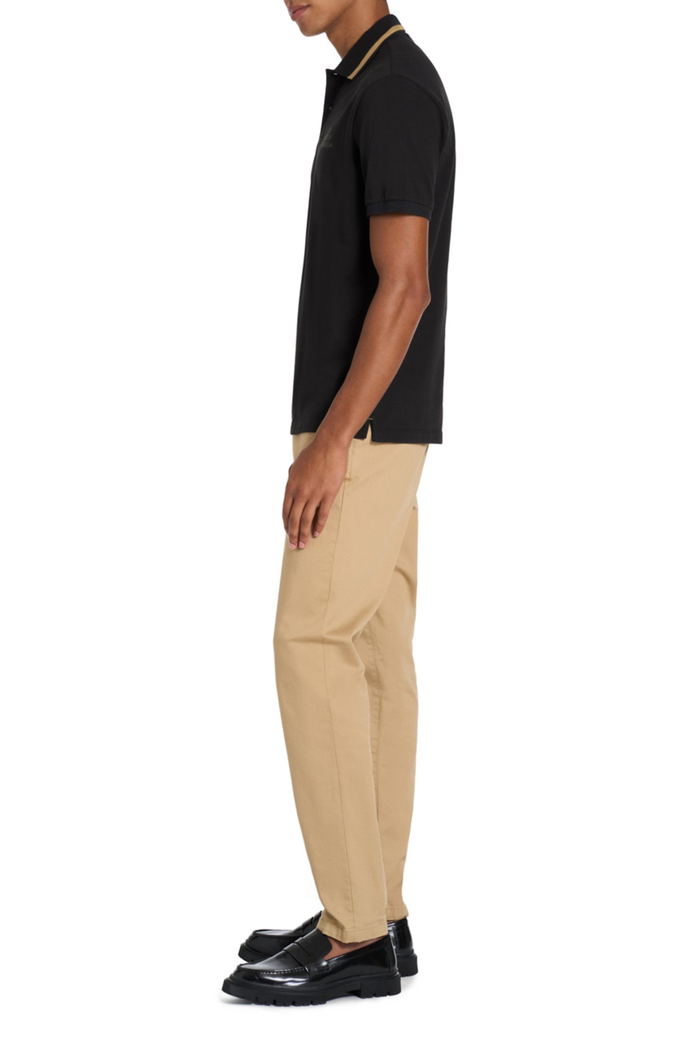 PIQUE SS POLO BLACK GREY 5