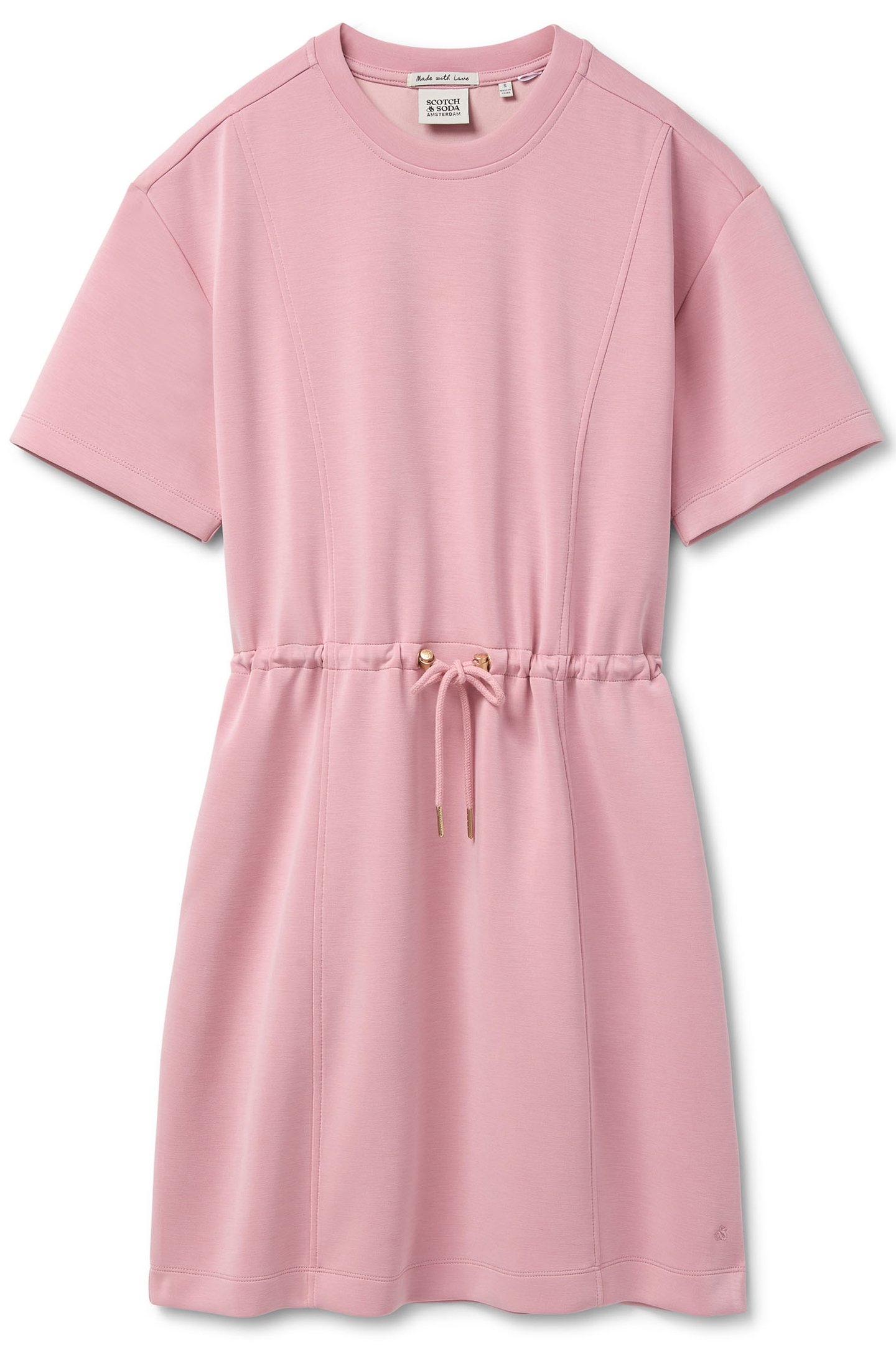 DRAWSTRING TEE DRESS DUSTY ROSE 3