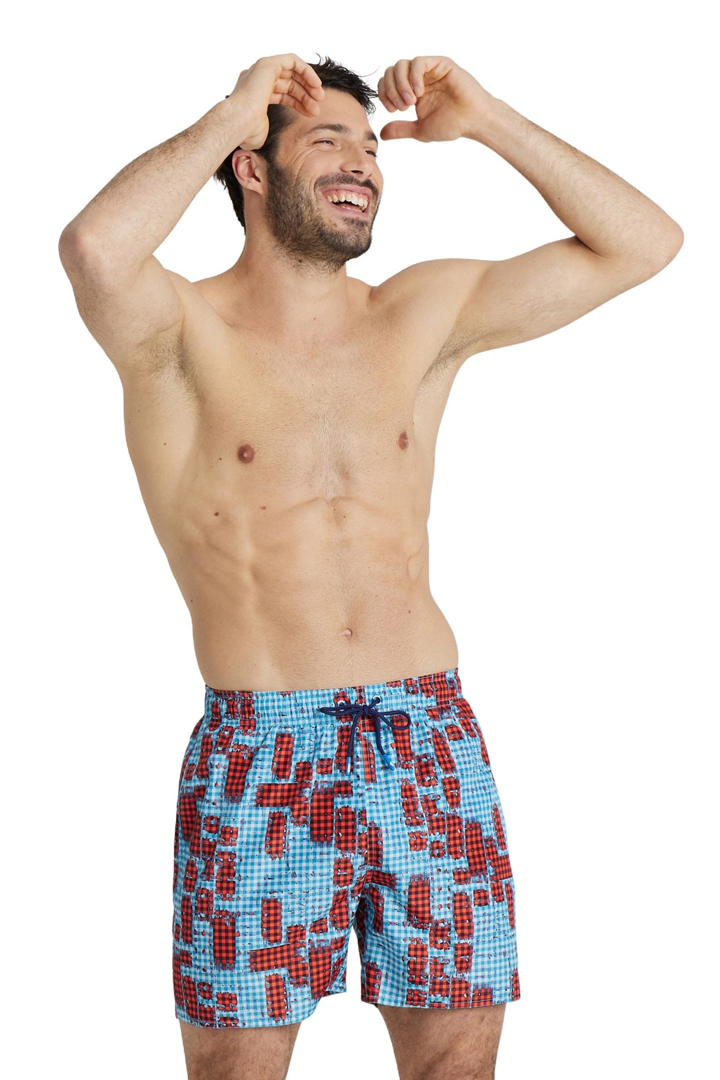 MEN'S BEACH BOXER ALLOVER RED MULTI 1