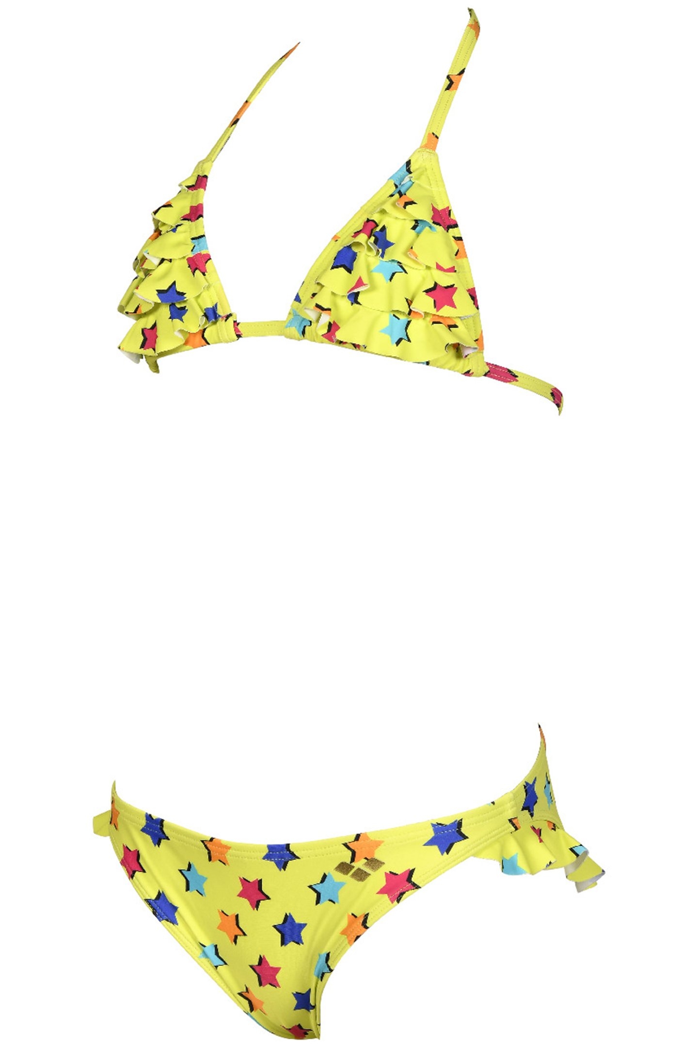 GIRLS' BIKINI TRIANGLE ALLOVER SOFT GREEN MULTI 6