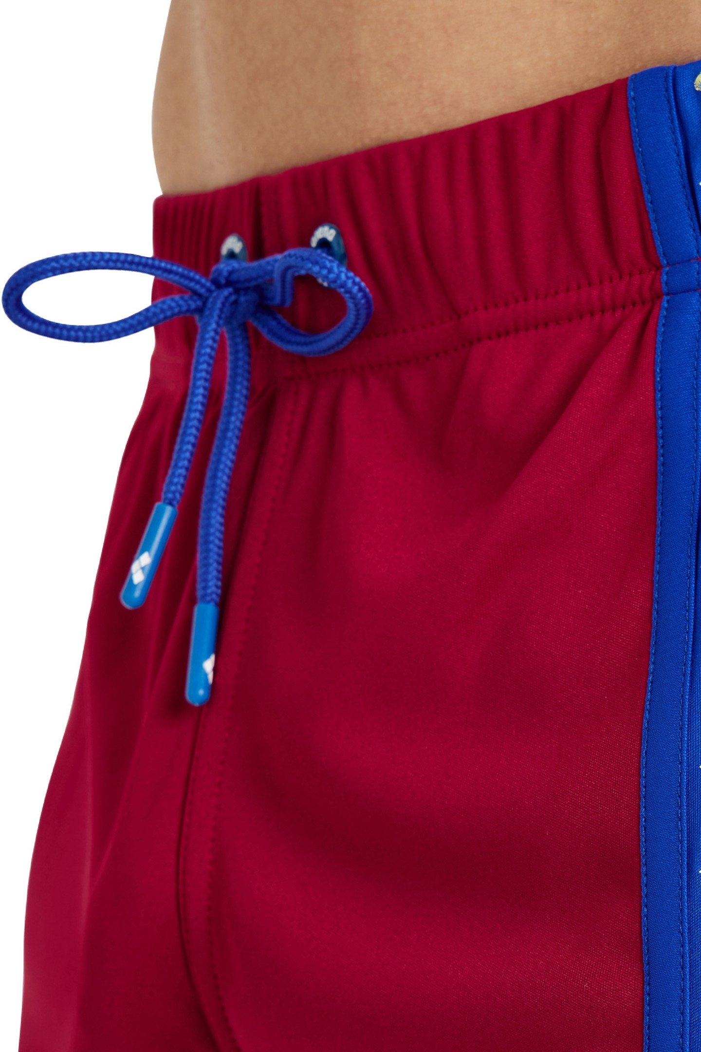 MEN'S ARENA ICONS BEACH BERMUDA LOGO BURGUNDY-NEON BLUE 4