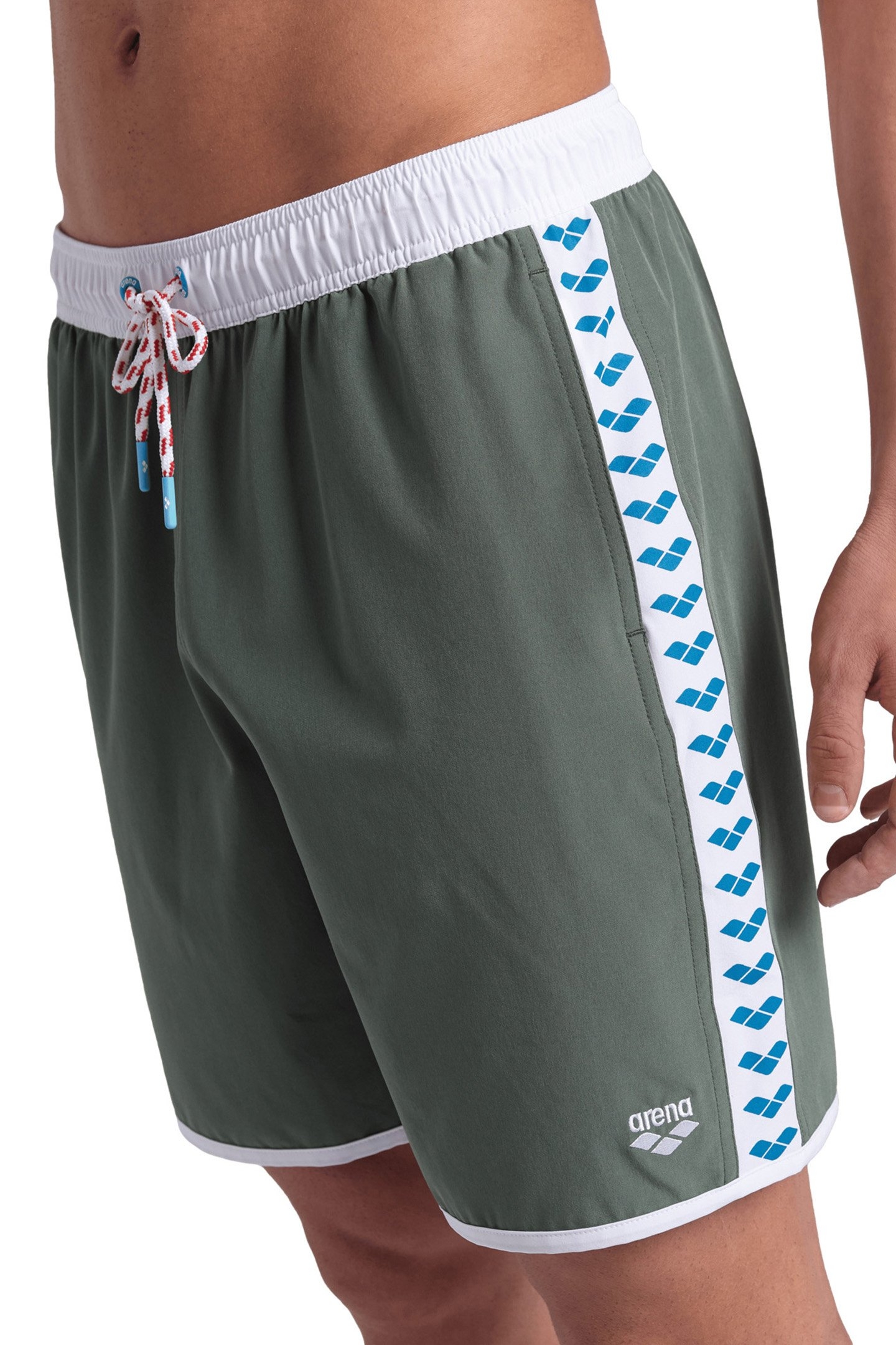 ICONS TEAM STRIPE UNISEX BERMUDA SAGE-WHITE-BLUE COSMO 4