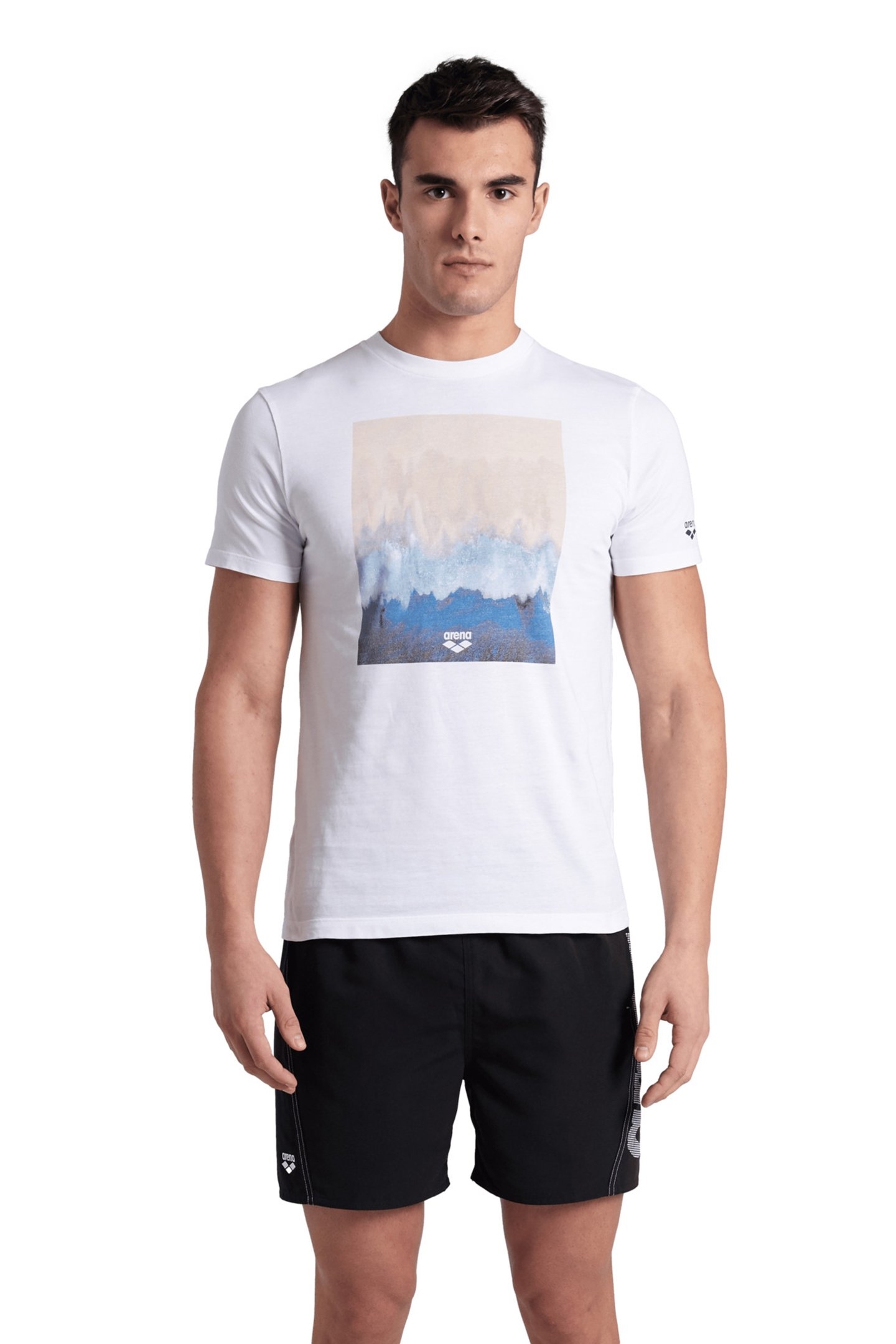 MEN'S T-SHIRT SOLID COTTON WHITE-BEACH 1