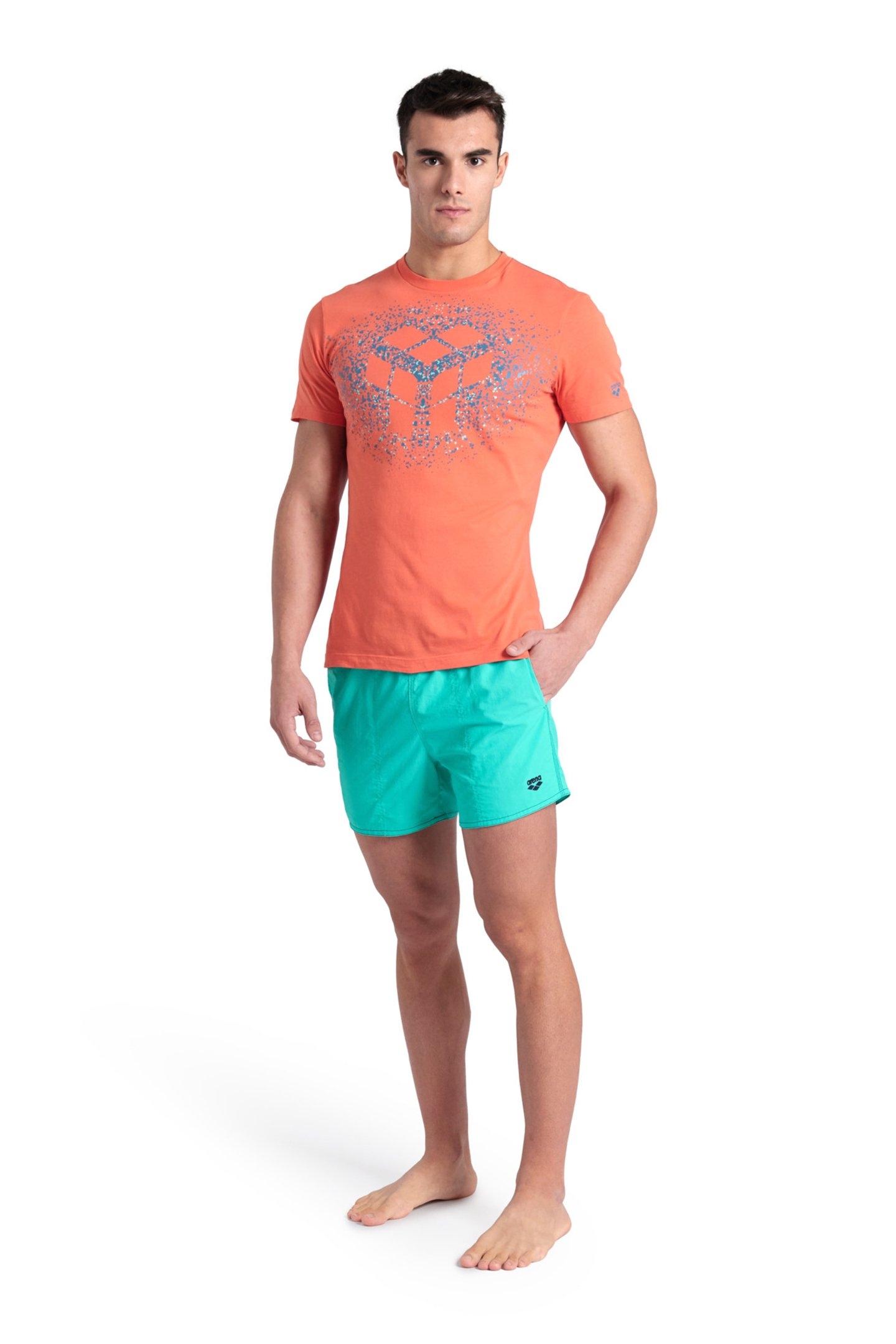 MEN'S T-SHIRT SOLID COTTON CALYPSO CORAL-MONOGRAM SP 3