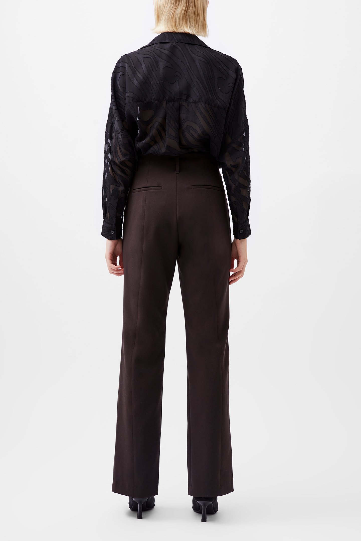 WHISPER FRONT SPLIT TROUSER CHOCOLATE GANACHE 3