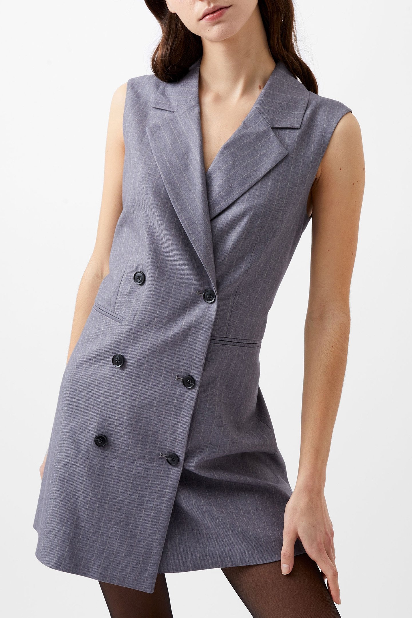FIORELLA PIN STRIPE TUXEDO DRE GREY 1