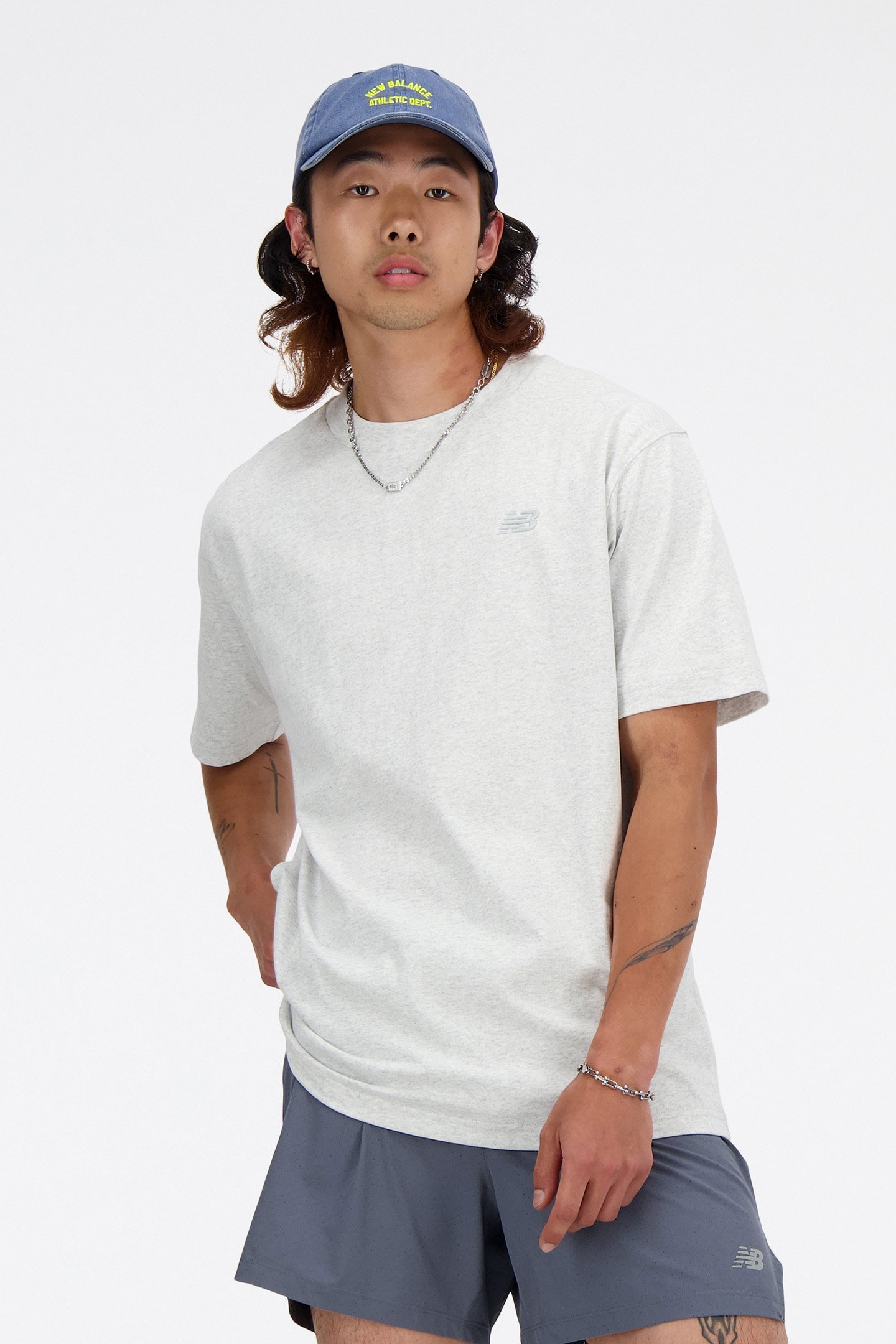 ATHLETICS COTTON T-SHIRT IN GREY 4