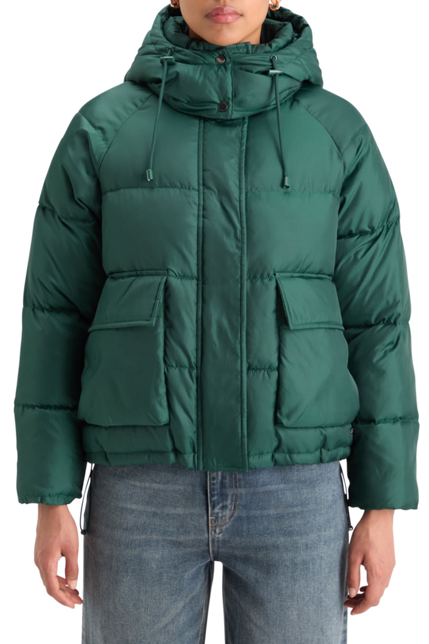SHORT RIPSTOP PUFFER CYPRESS GREEN 1