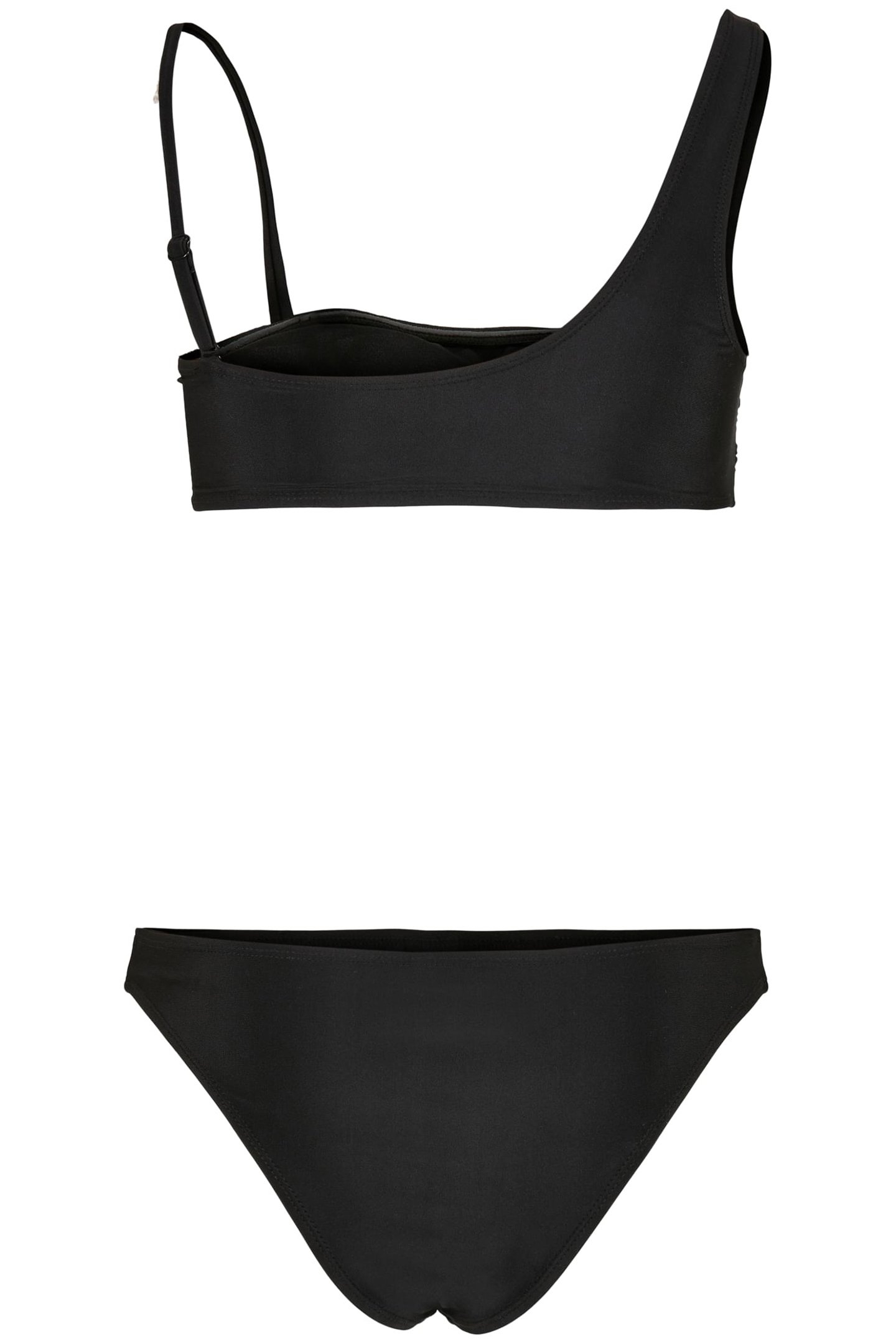 LADIES RECYCLED ASYMMETRIC TANK TOP BIKINI BLACK 2