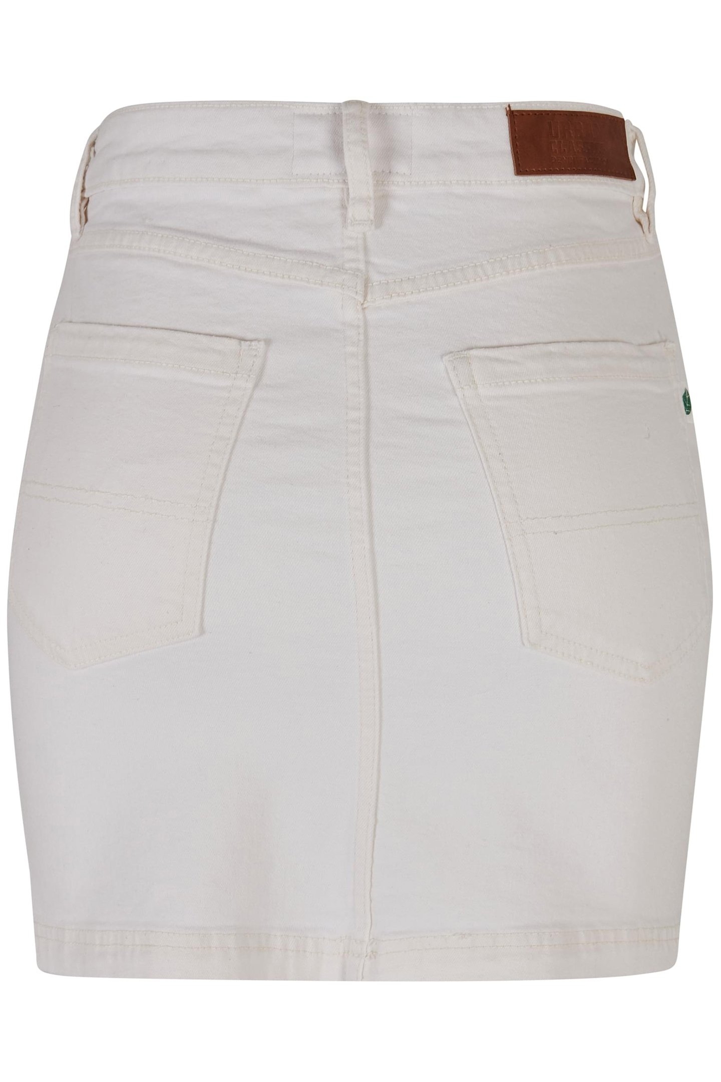 LADIES ORGANIC STRETCH DENIM MINI SKIRT OFFWHITE RAW 2