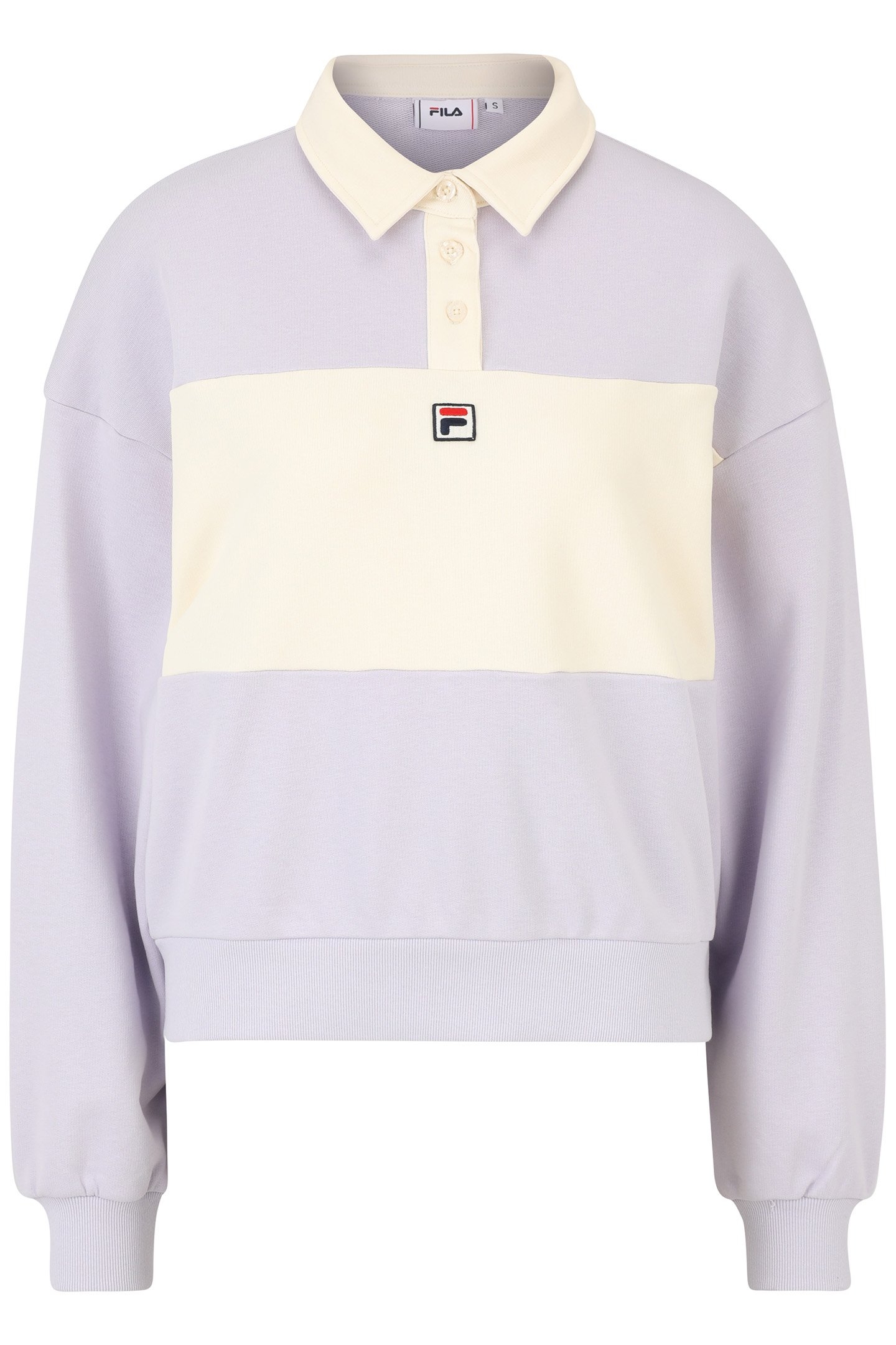 LANGOGNE OVERSIZED CROPPED POLO SWEAT THISTLE-ANTIQUE WHITE 4