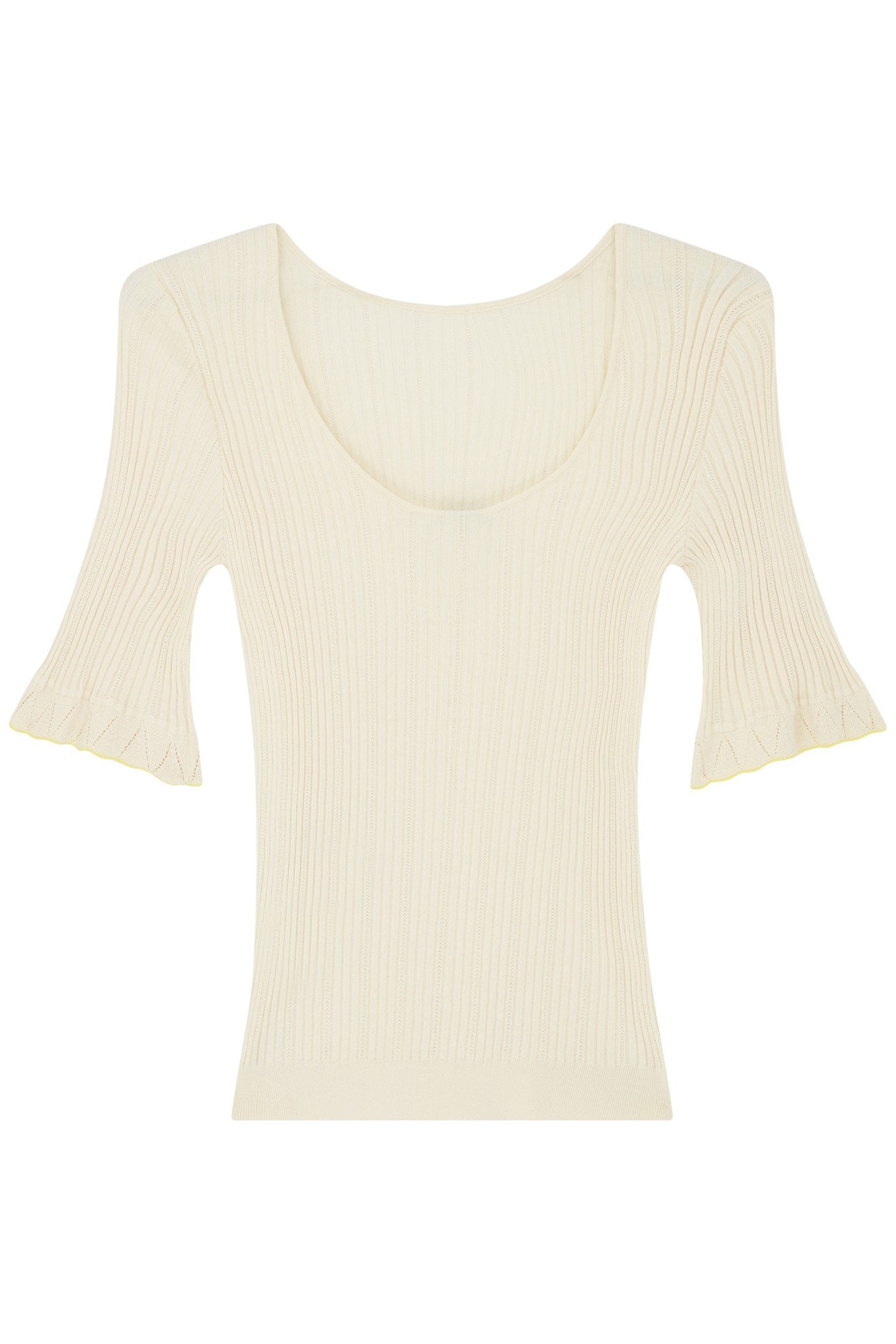KNITTED SWEATER SS SCOOP NECK OFF WHITE 4