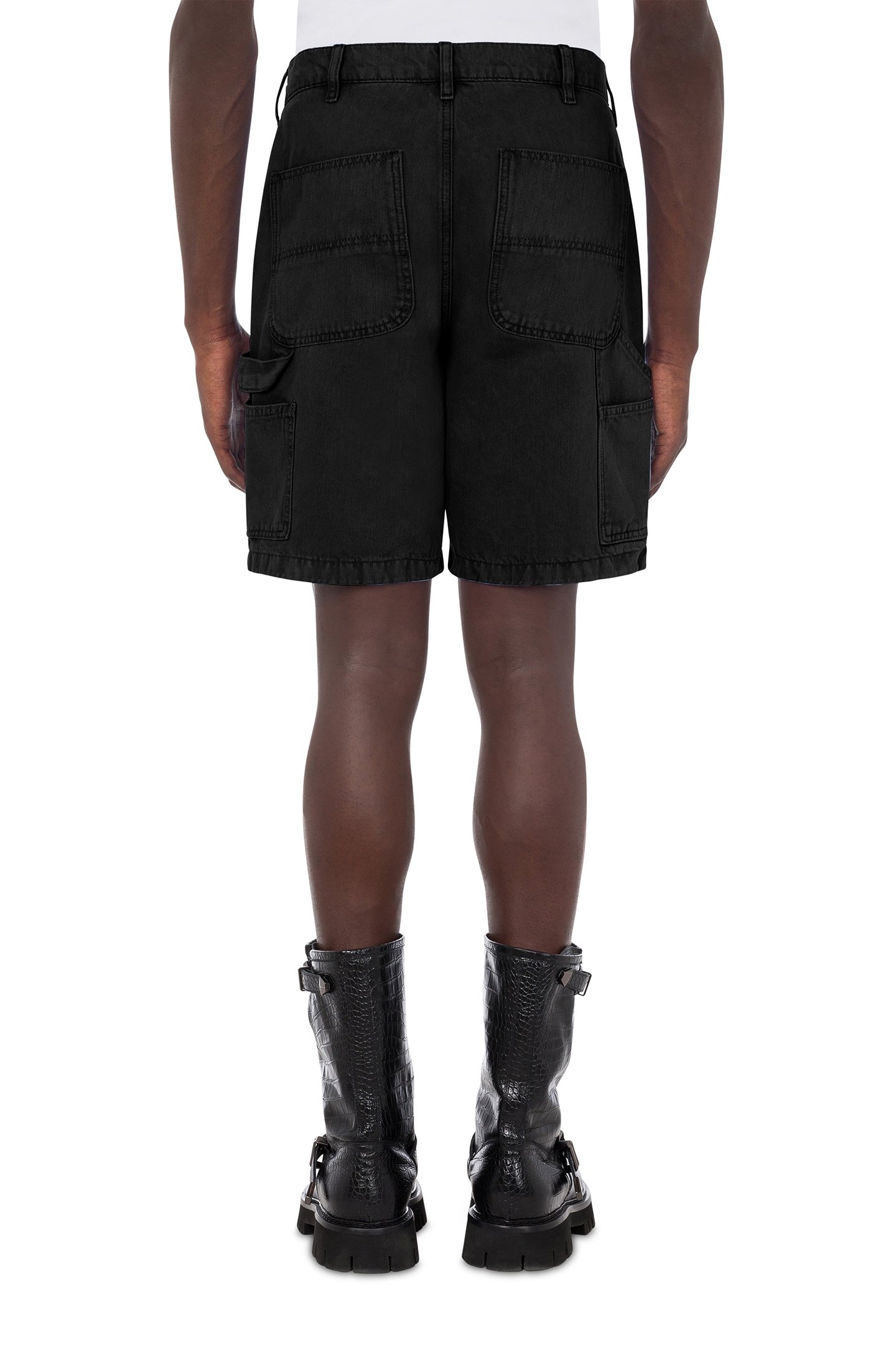 LOGO SIGNATURE GABARDINE BERMUDA SHORTS BLACK 2