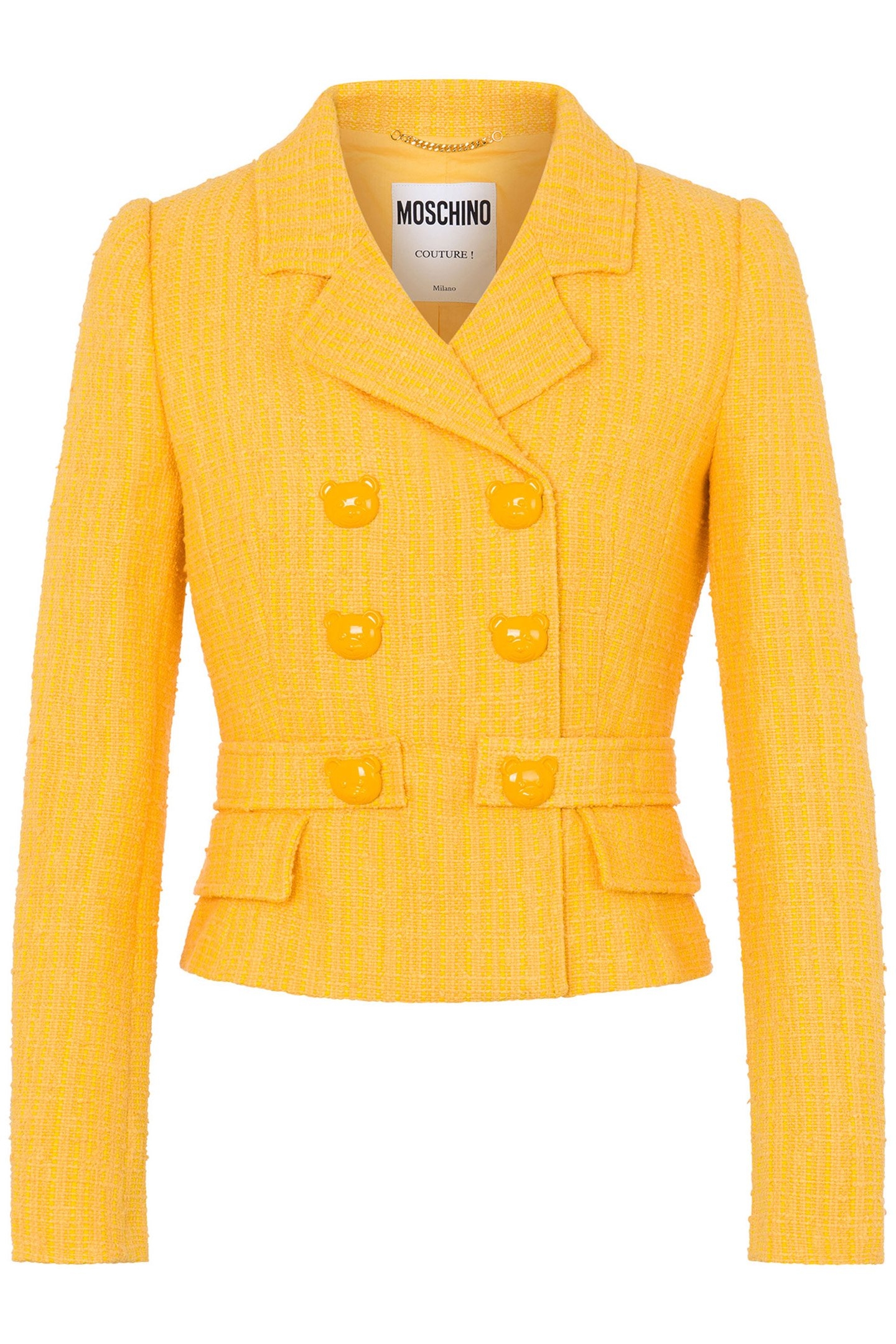 TEDDY BUTTONS TWEED JACKET YELLOW 3