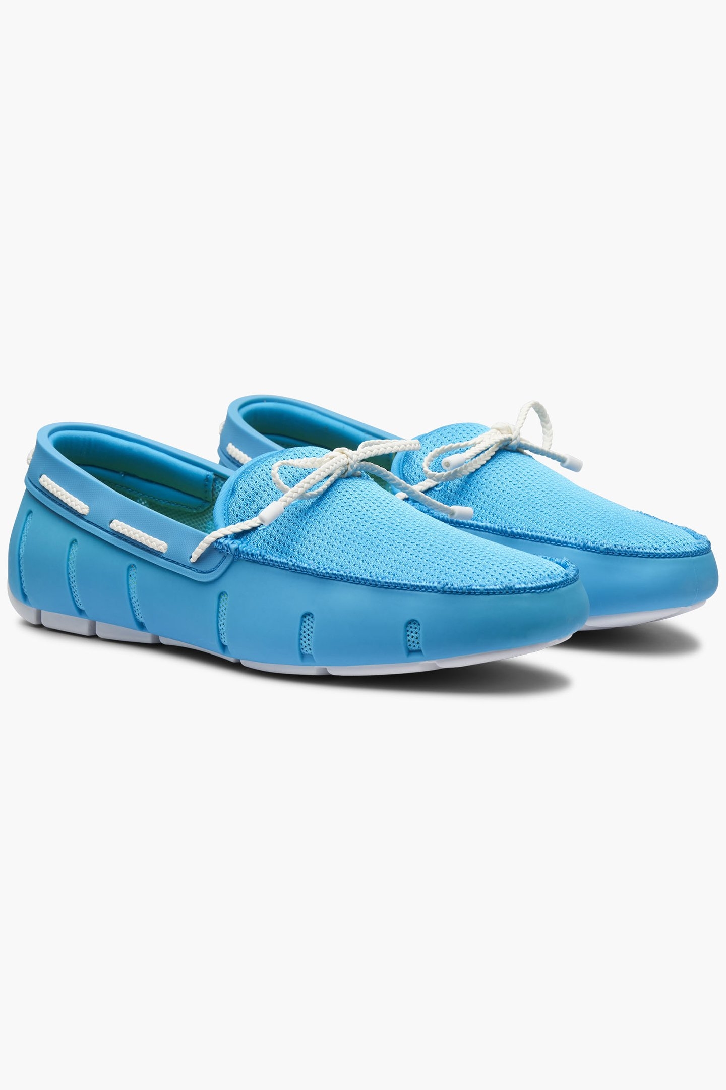 BRAIDED LACE LOAFER AQUA/WHITE 2