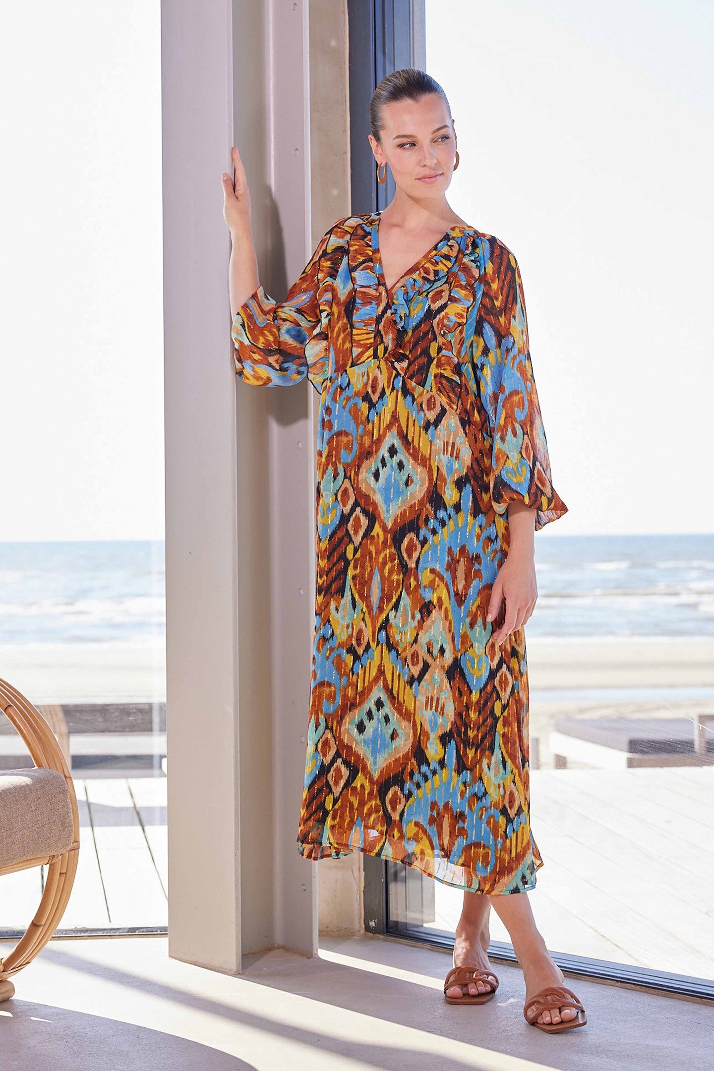 DRESS SPRING IKAT BLACK PRINT BLACKS 1