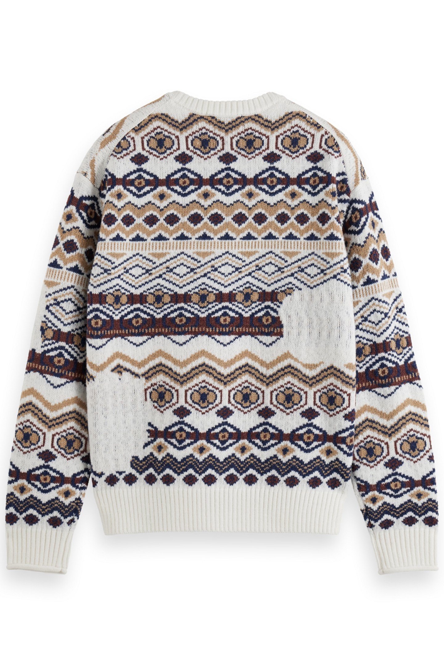 DROPPED SHOULDER JACQUARD ALL OVER FAIRISLE DISTORTED AOP 5