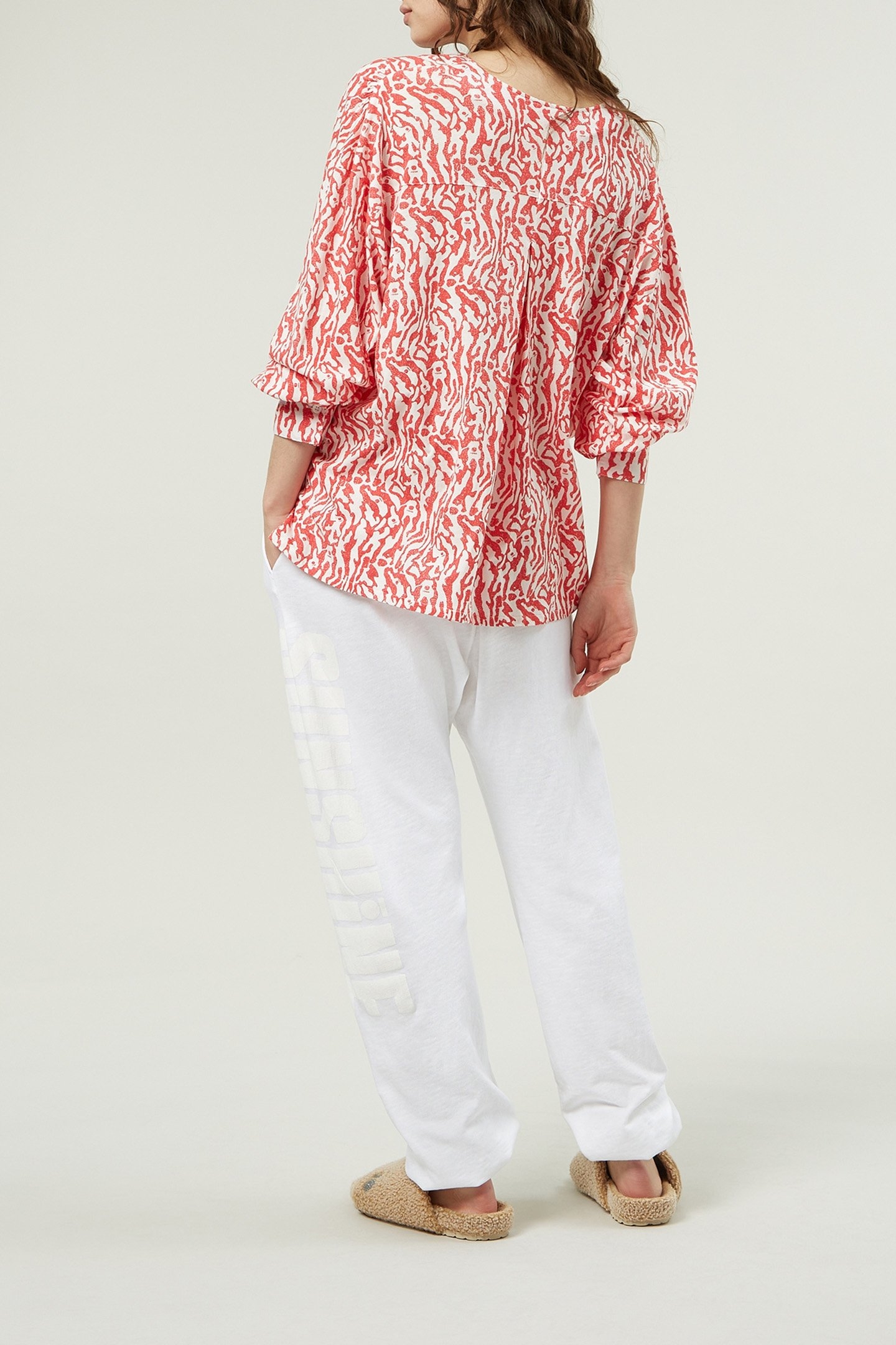 V-NECK BLOUSE ZEBRA JERSEY ECRU 3