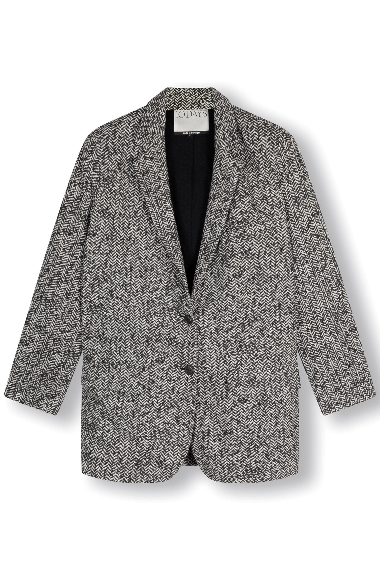 STATEMENT BLAZER HERRINGBONE BLACK 4