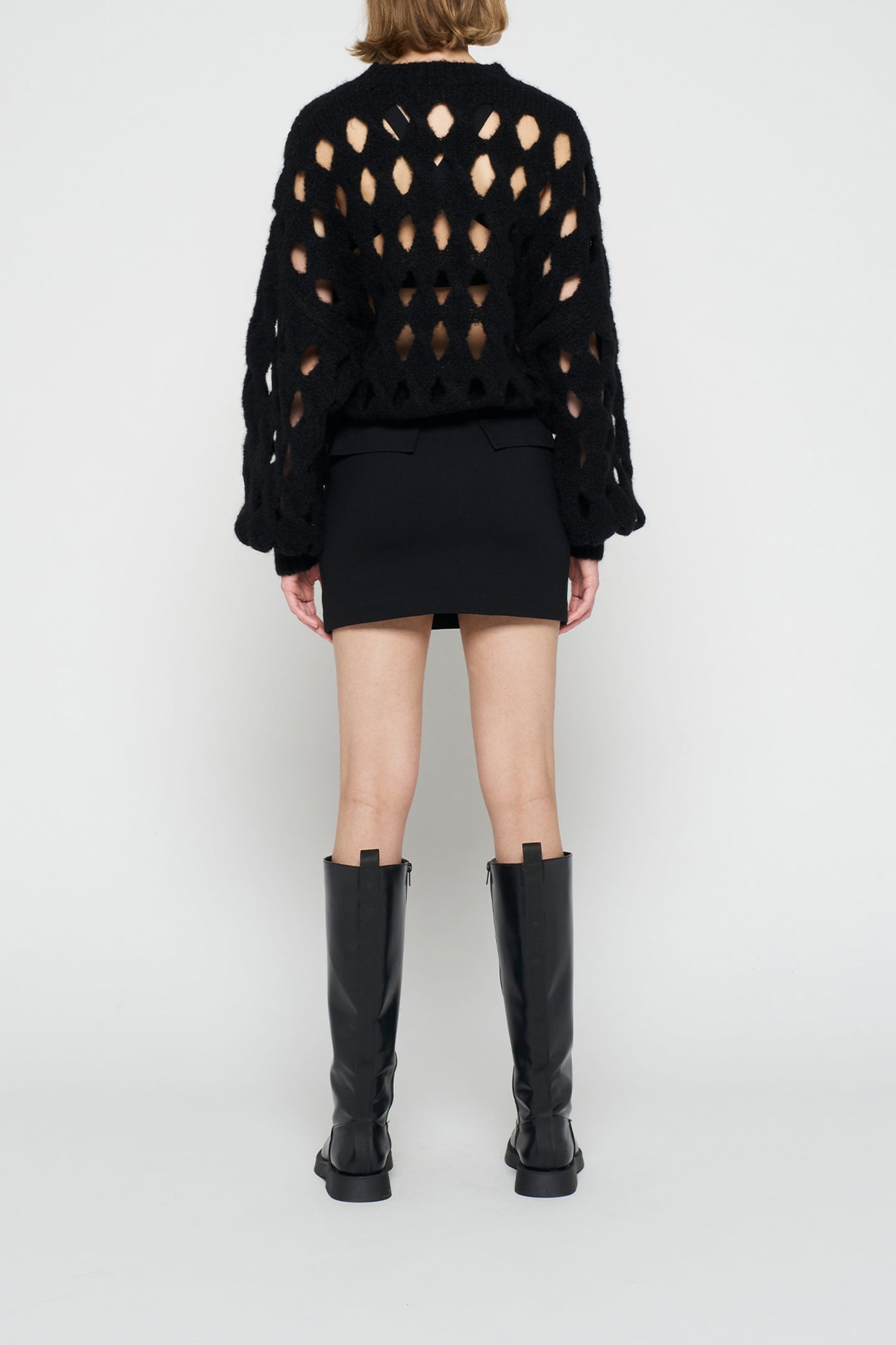 OPEN KNIT SWEATER BLACK 3