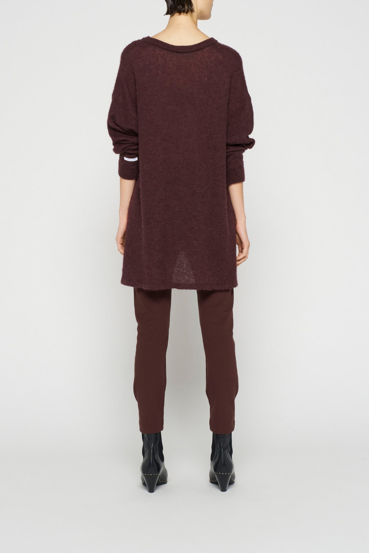 V-NECK THIN KNIT SWEATER AUBERGINE 3