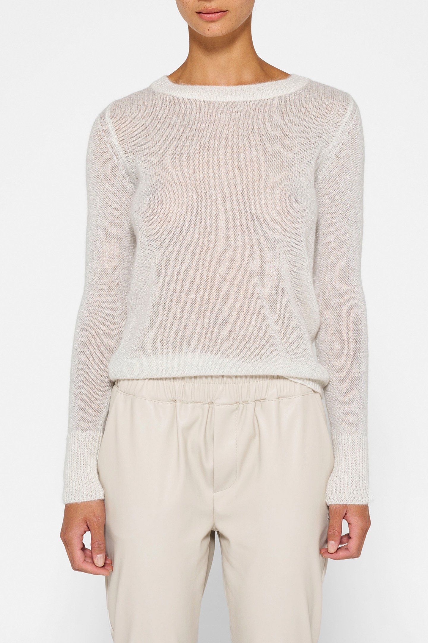 LONGSLEEVE TOP KNIT SPARKLE ECRU 1