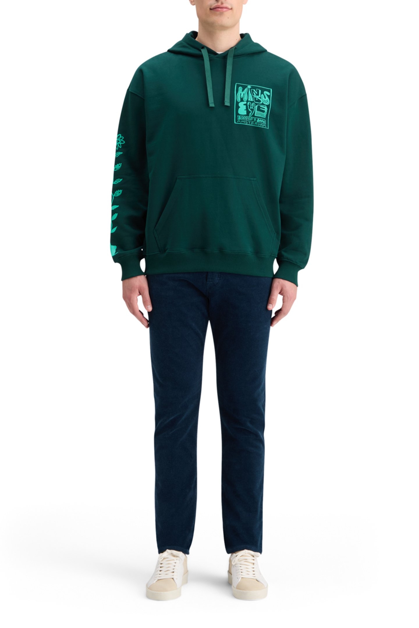 LOOSE FIT ARTWORK HOODIE CYPRESS GREEN 3