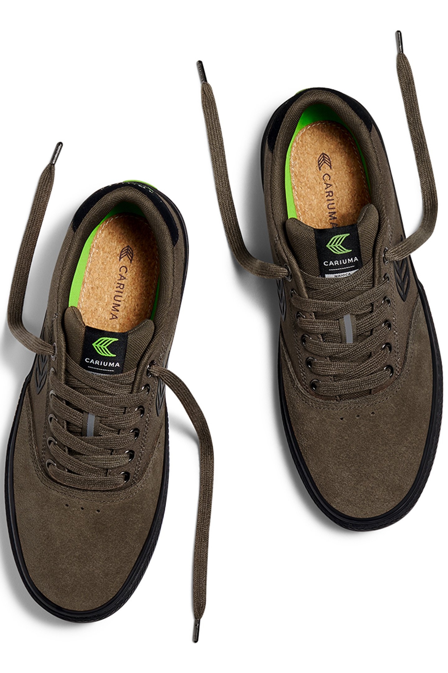 NAIOCA PRO KHAKI SUEDE AND CANVAS BLACK LOGO SNEAKER 3