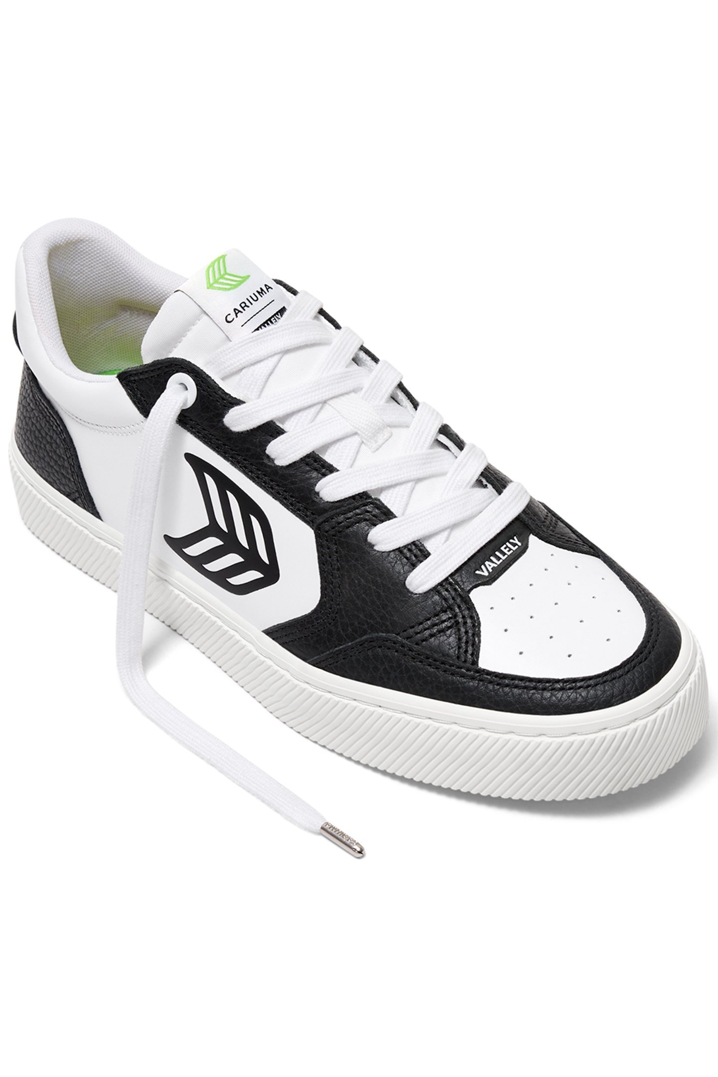 VALLELY WHITE LEATHER BLACK ACCENTS SNEAKER 2