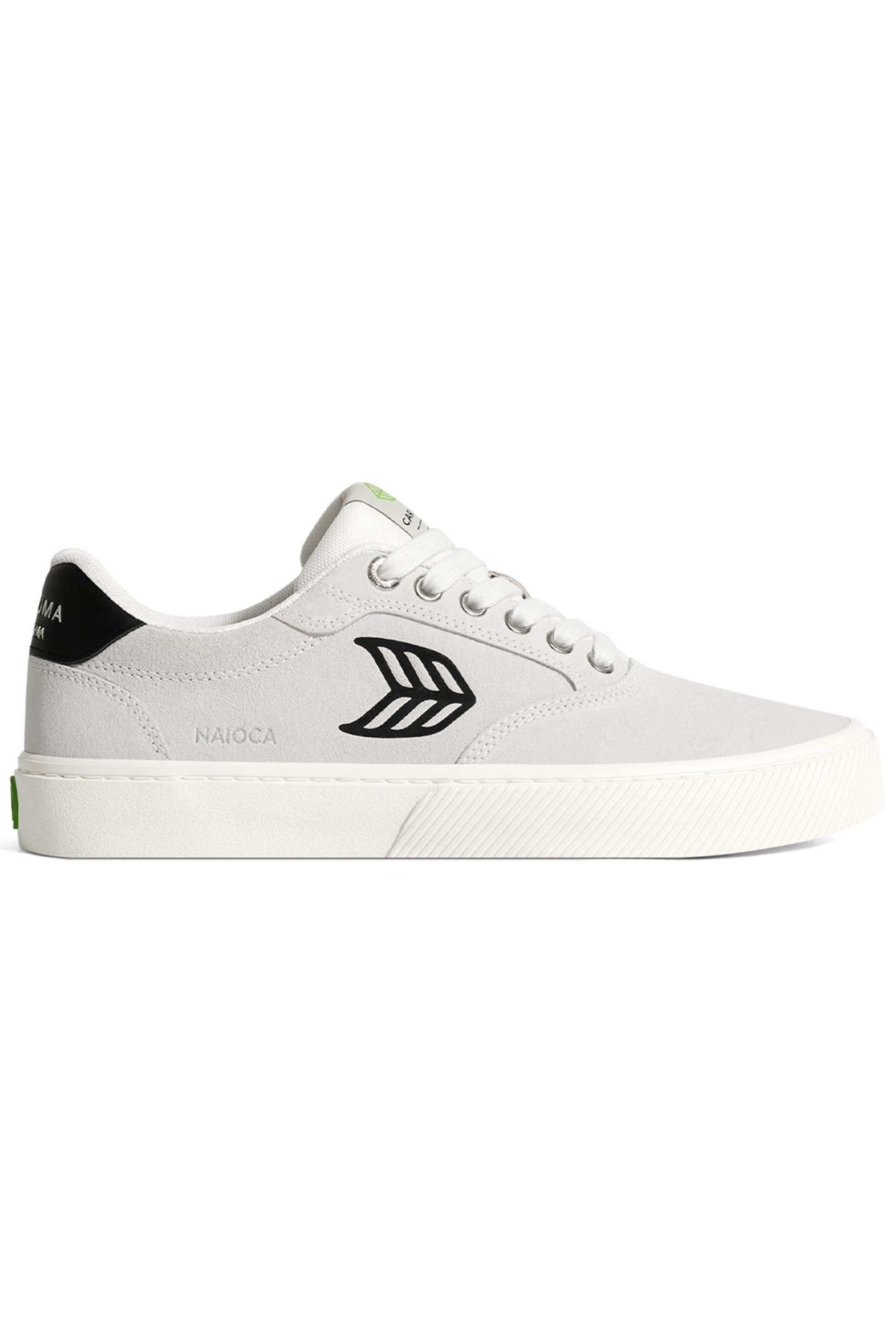 NAIOCA SMOKE WHITE SUEDE BLACK LOGO SNEAKER 1