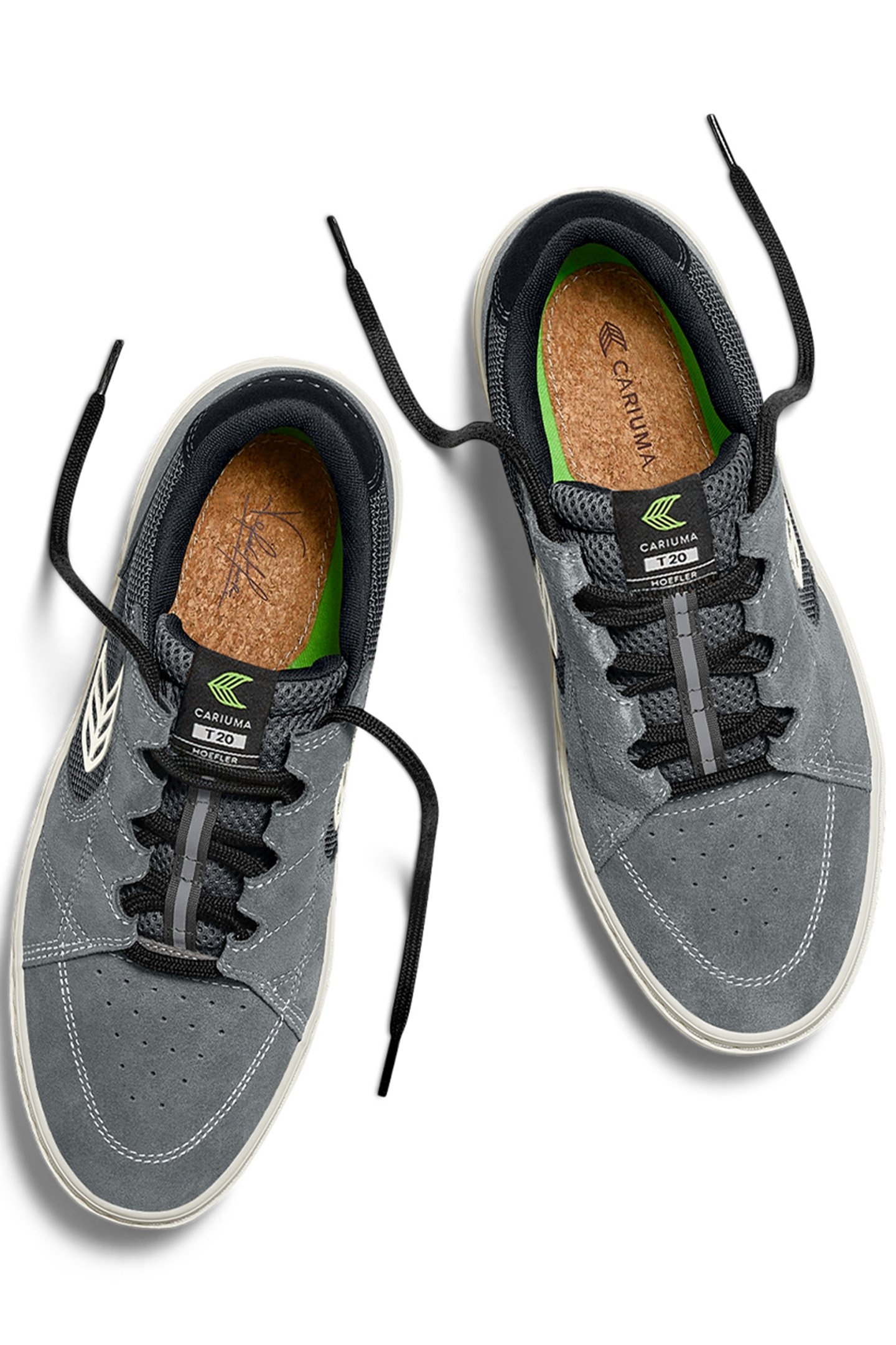 T20 PRO CHARCOAL GREY SUEDE AND MESH IVORY LOGO SNEAKER 3