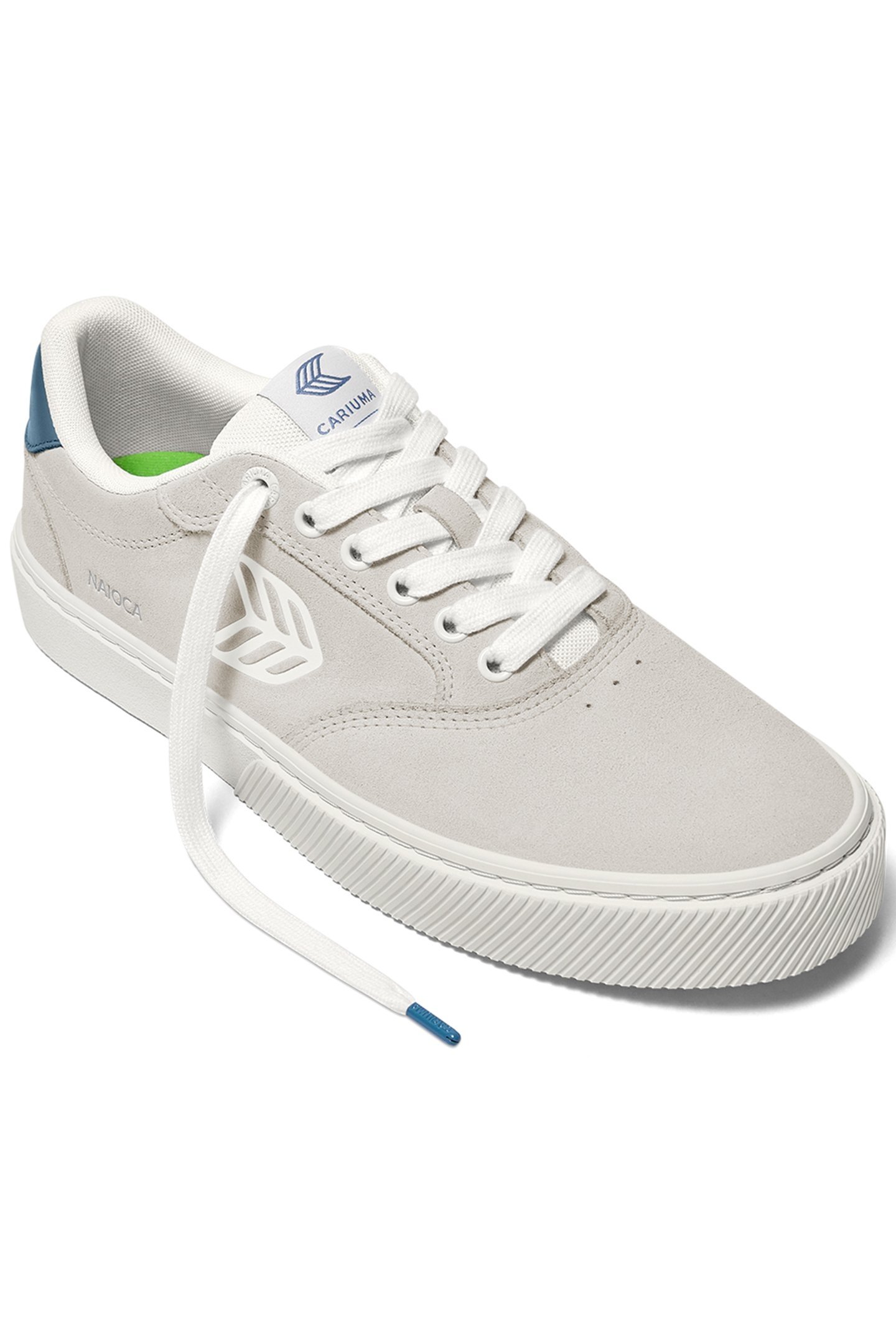 NAIOCA SMOKE WHITE SUEDE OFF-WHITE LOGO WASHED BLUE SNEAKER 2