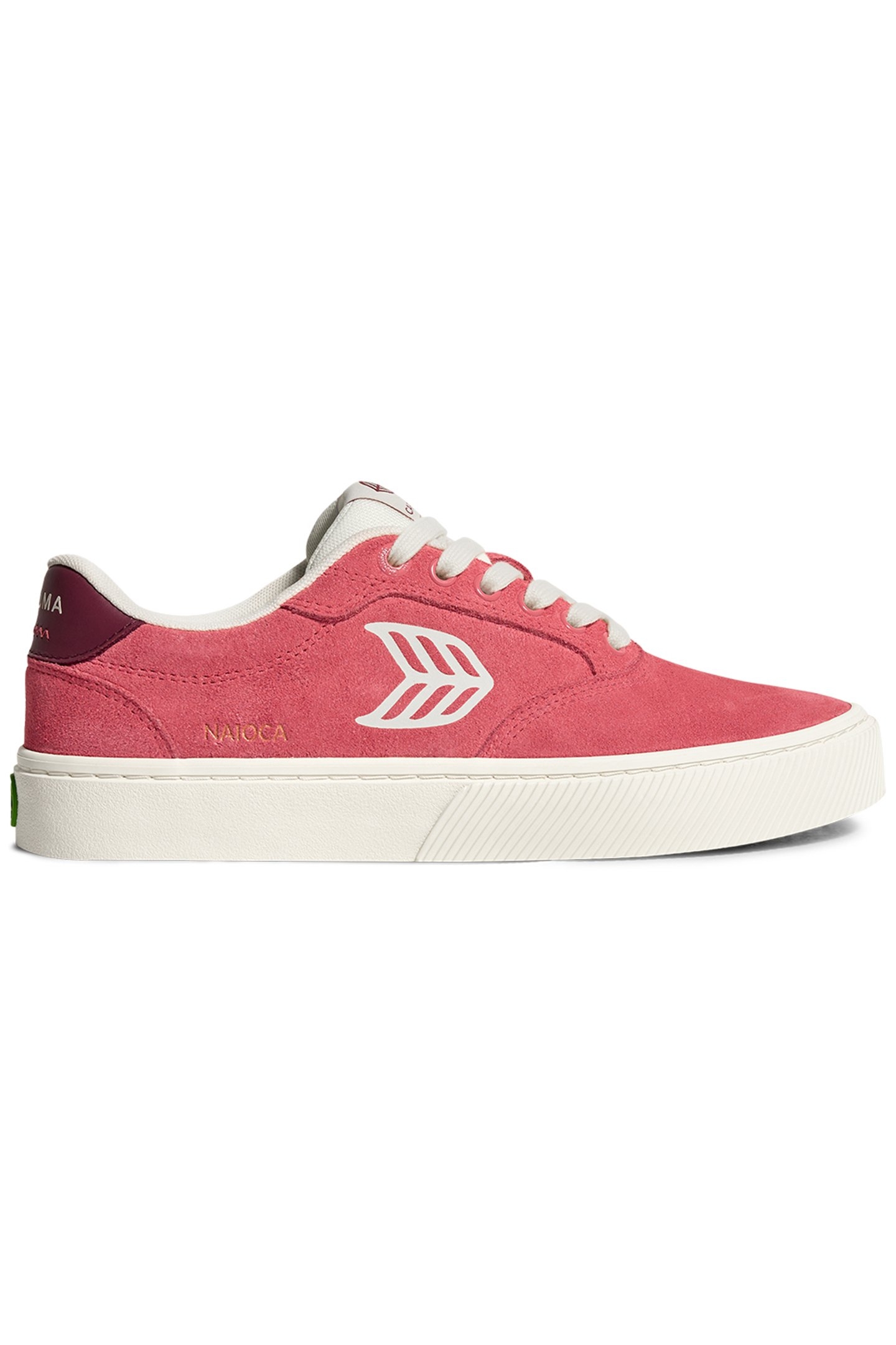 NAIOCA WATERMELON SUEDE IVORY LOGO RUBY WINE SNEAKER 1