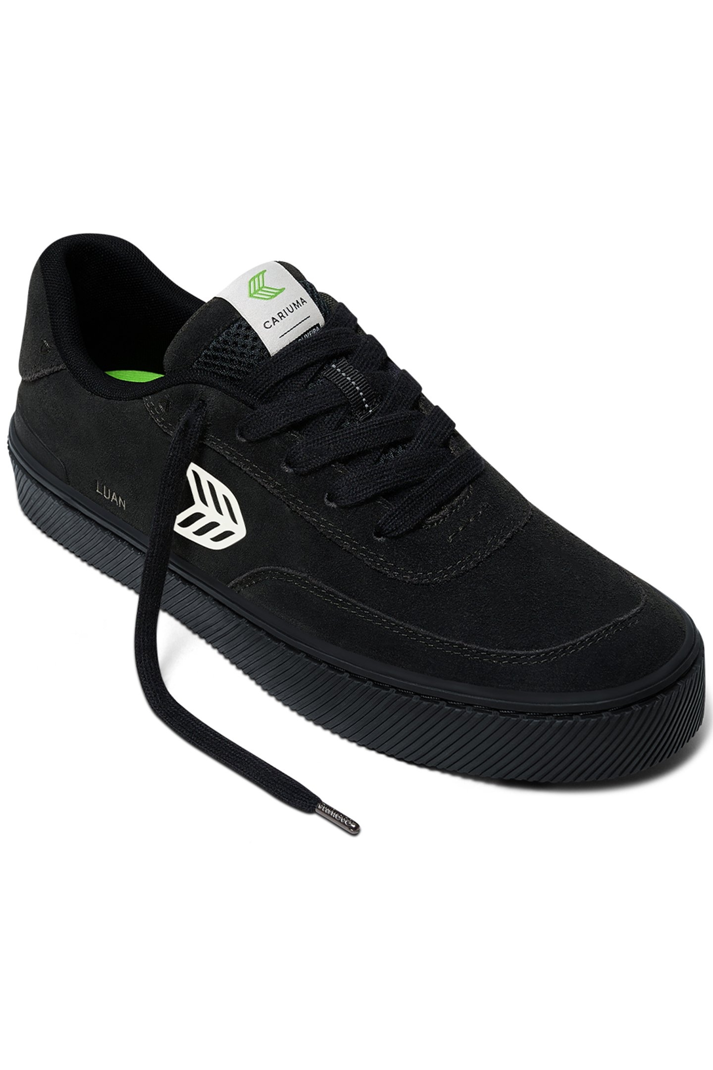 LUAN PRO ALL BLACK SUEDE IVORY LOGO SNEAKER 2